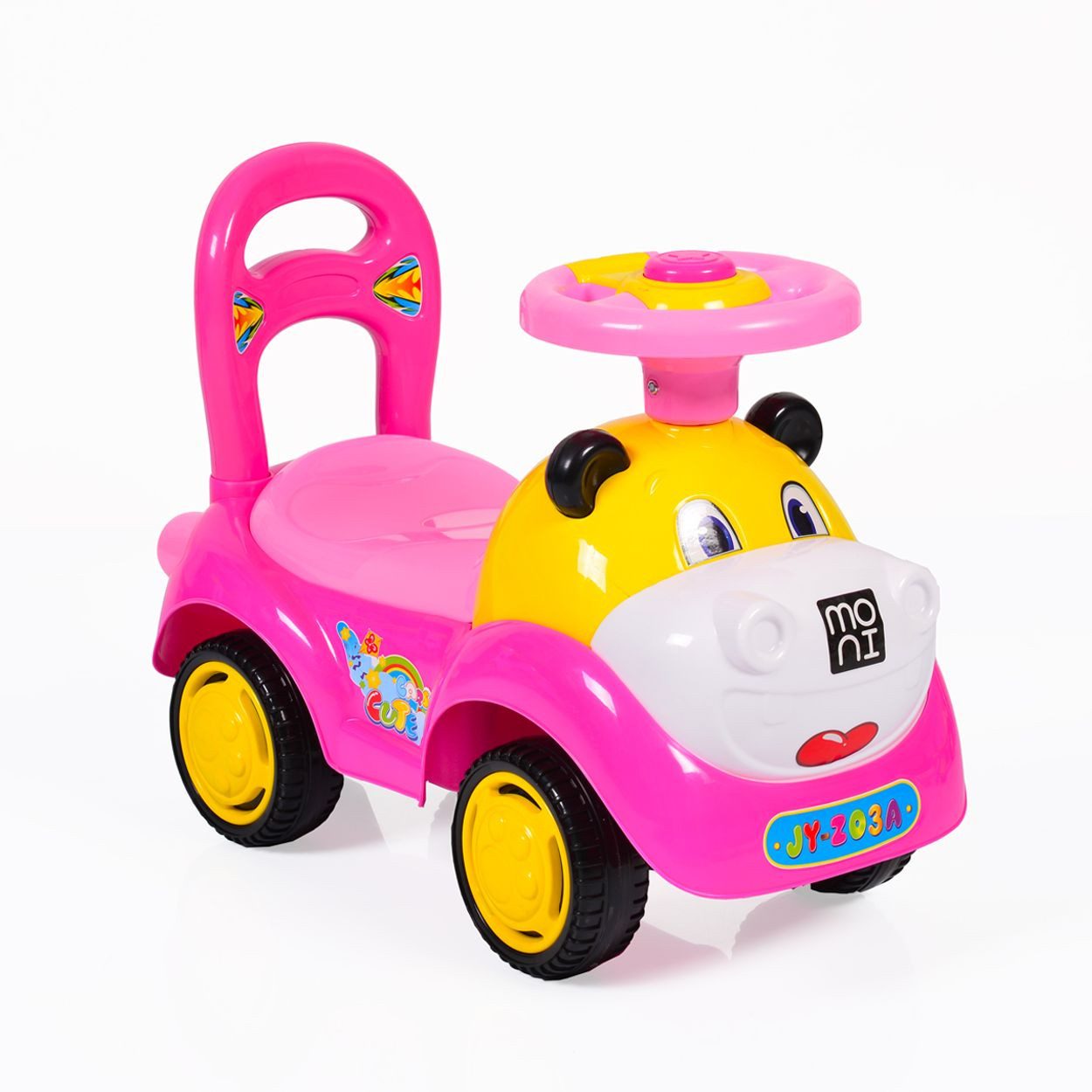Moni Rutscher Super Car, Lustiges Design, Musikfunktion, Hupe, Rückenlehne, Laufhilfe