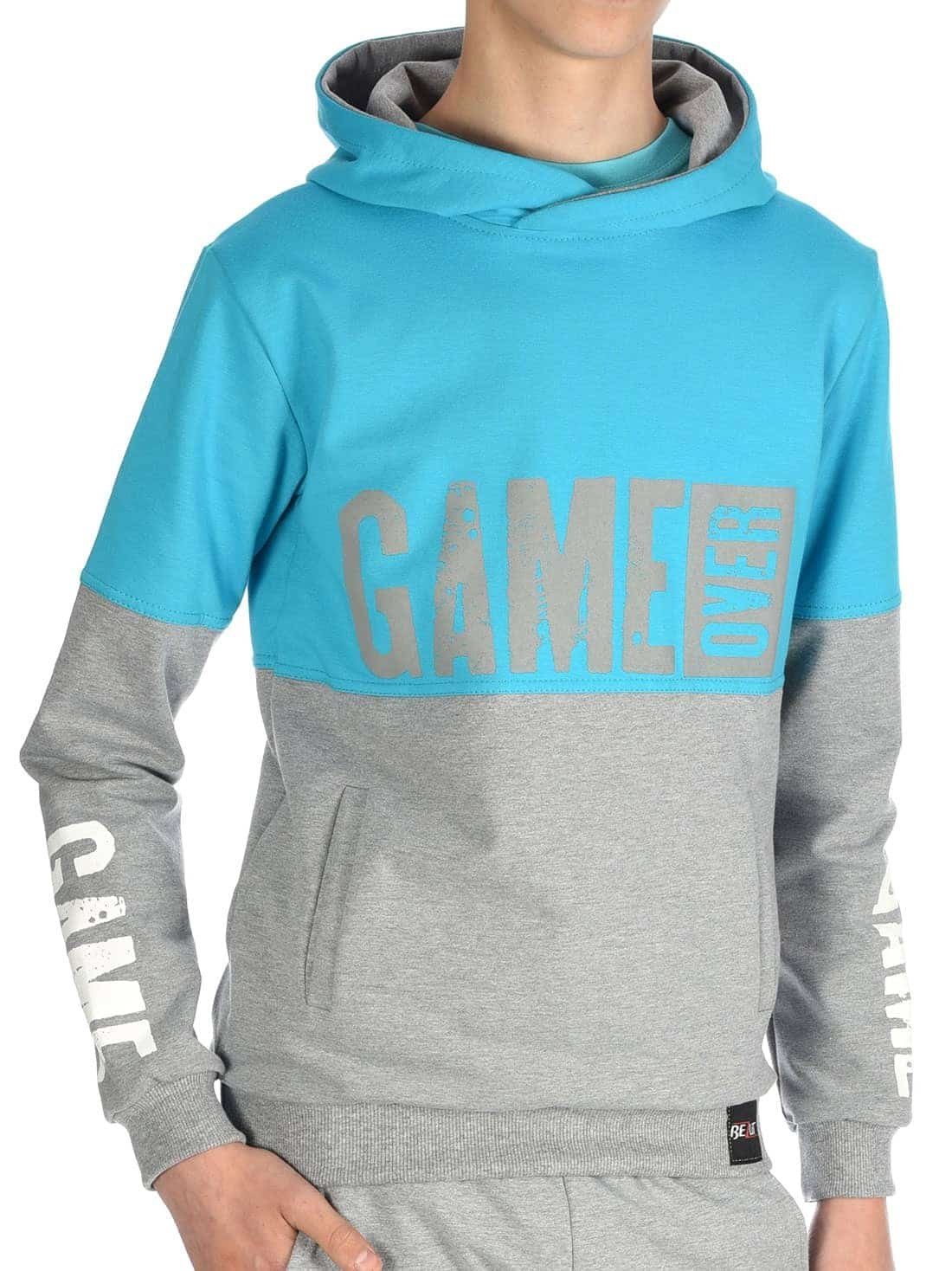 OVER Hoodie BEZLIT Türkis Hoodie (1-tlg) Aufdruck Pullover & Kapuzen Jungen GAME Blau