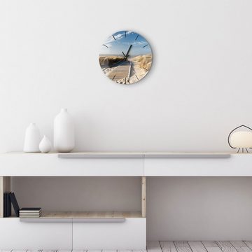 DEQORI Wanduhr 'Strandaufgang am Meer' (Glas Glasuhr modern Wand Uhr Design Küchenuhr)