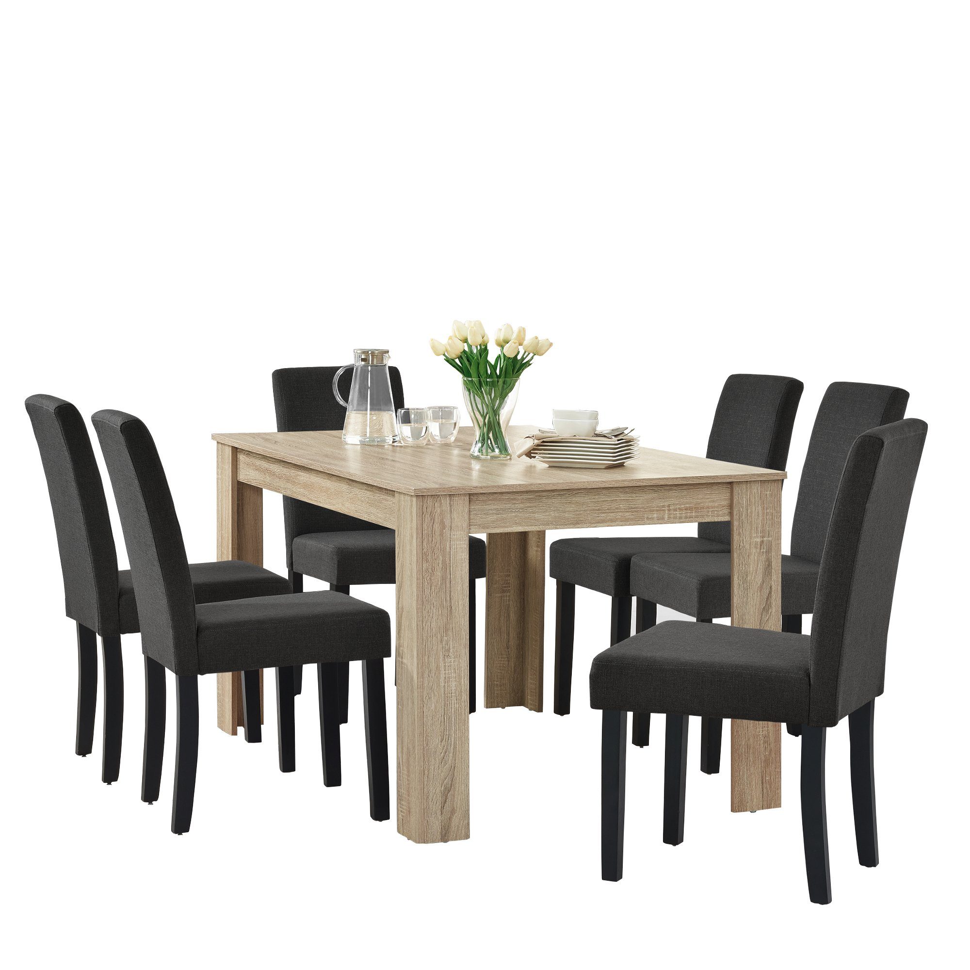 en.casa Essgruppe, (Set, 7-tlg., Esstisch mit günstig online kaufen