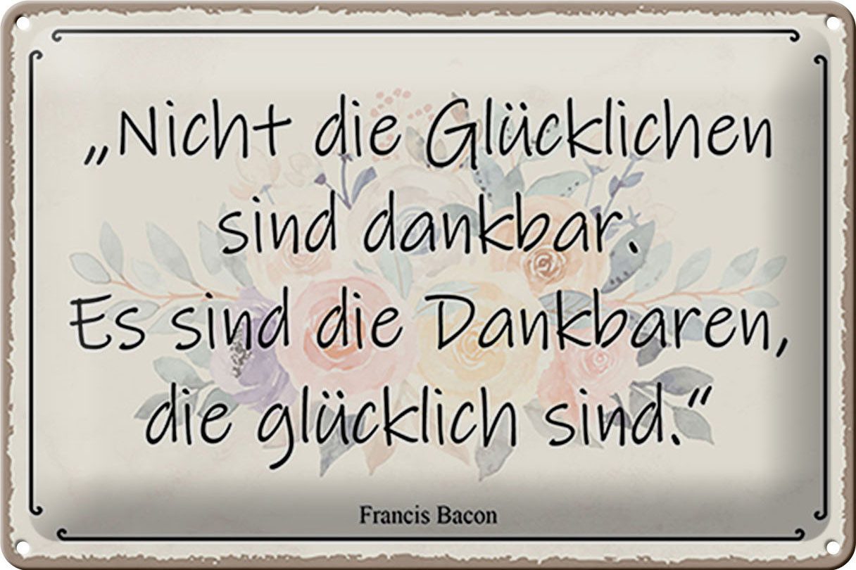 Hebold Metallschild Schild Blech Spruch -Made in Germany- 30x20cm nicht glückliche sind da