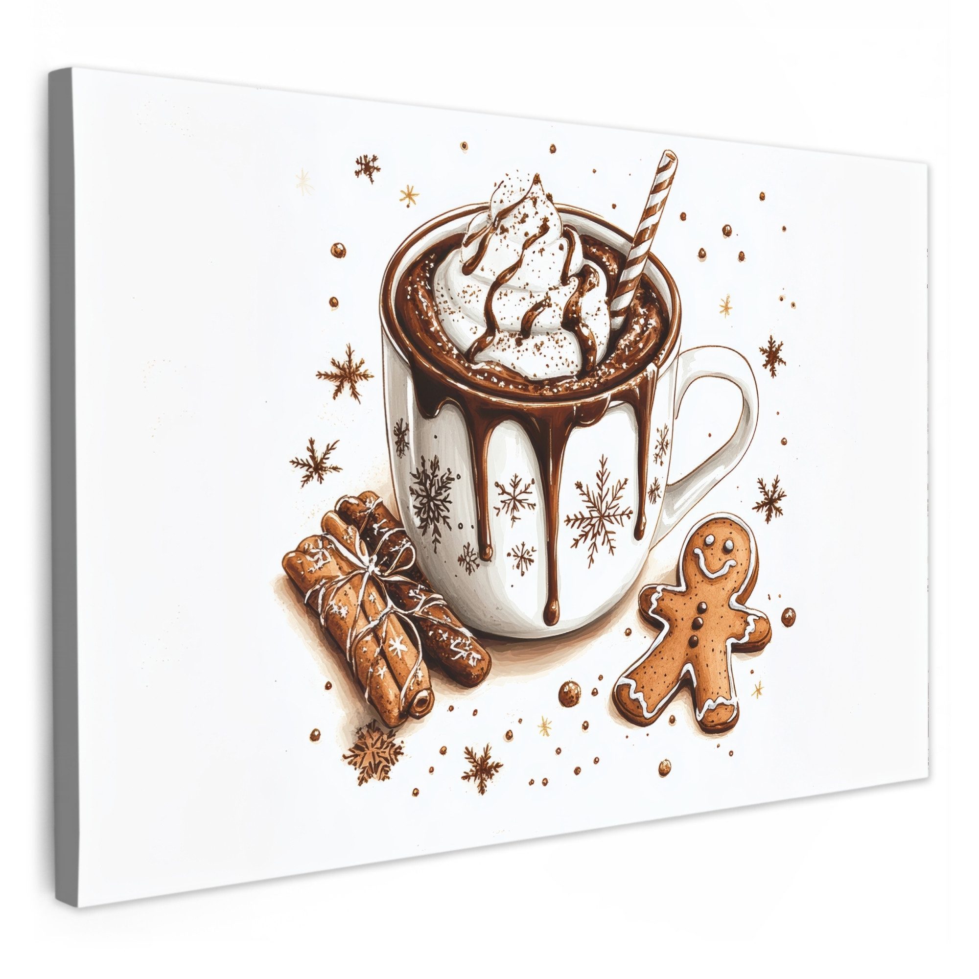 Leinwandbild Chocomel - Dekoration - Torte - Winter - Weihnachten