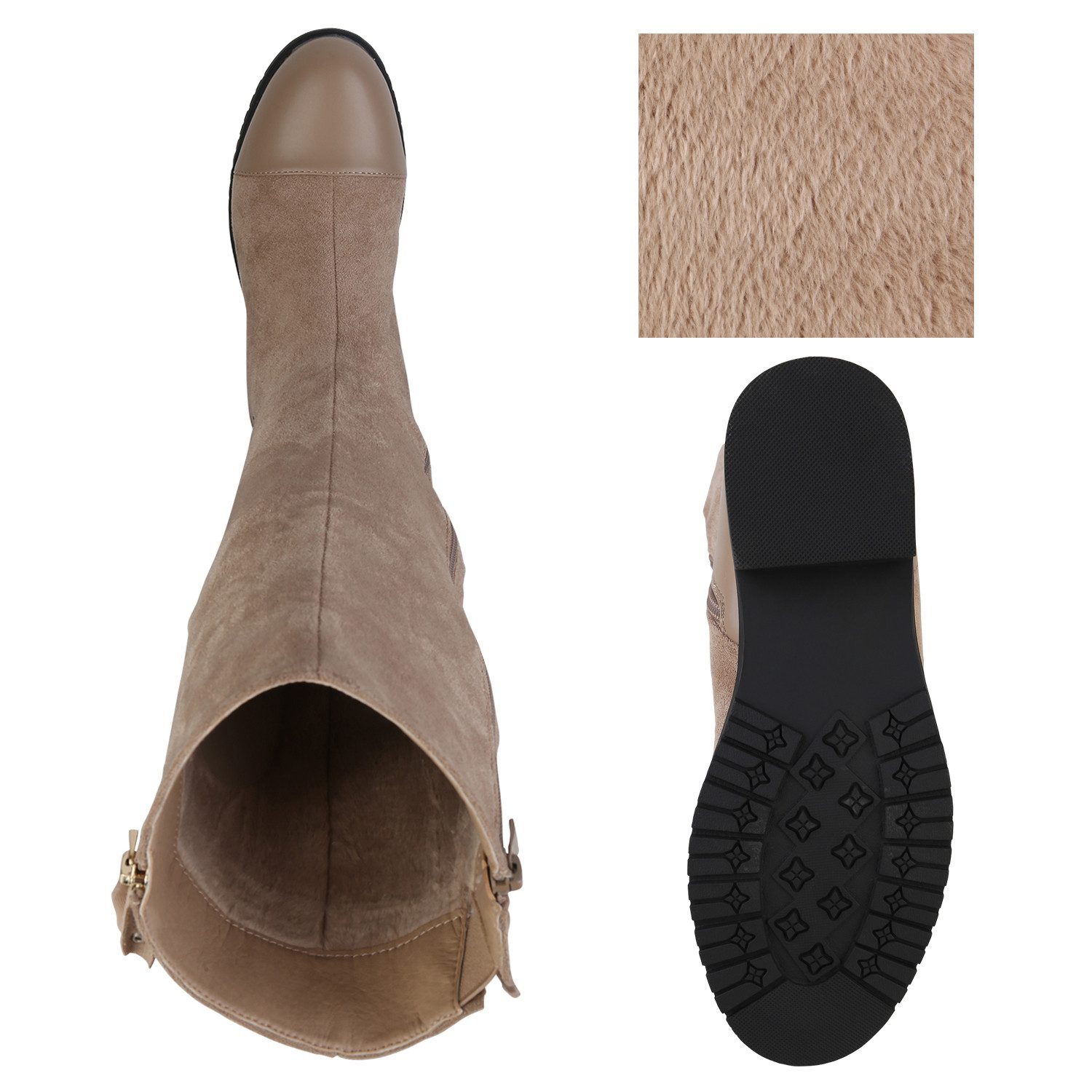 VAN HILL 840545 Stiefel Damen Leicht Gefütterte Klassische Stiefel Profil-Sohle