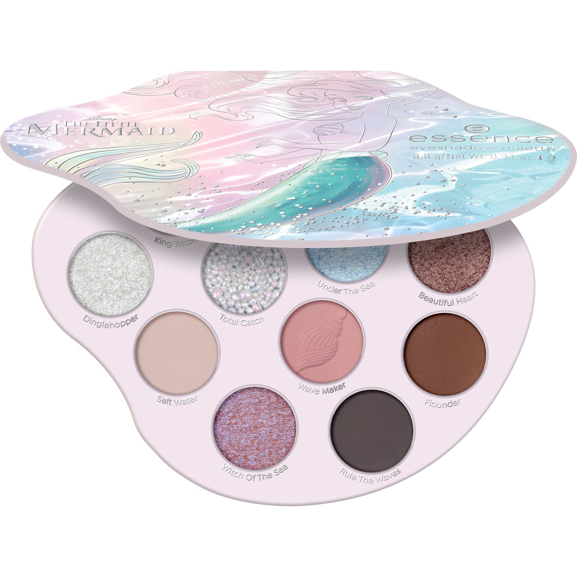 Essence Lidschatten-Palette DISNEY THE LITTLE MERMAID EYESHADOW PALETTE, Limited-Edition Design mit geprägten Details