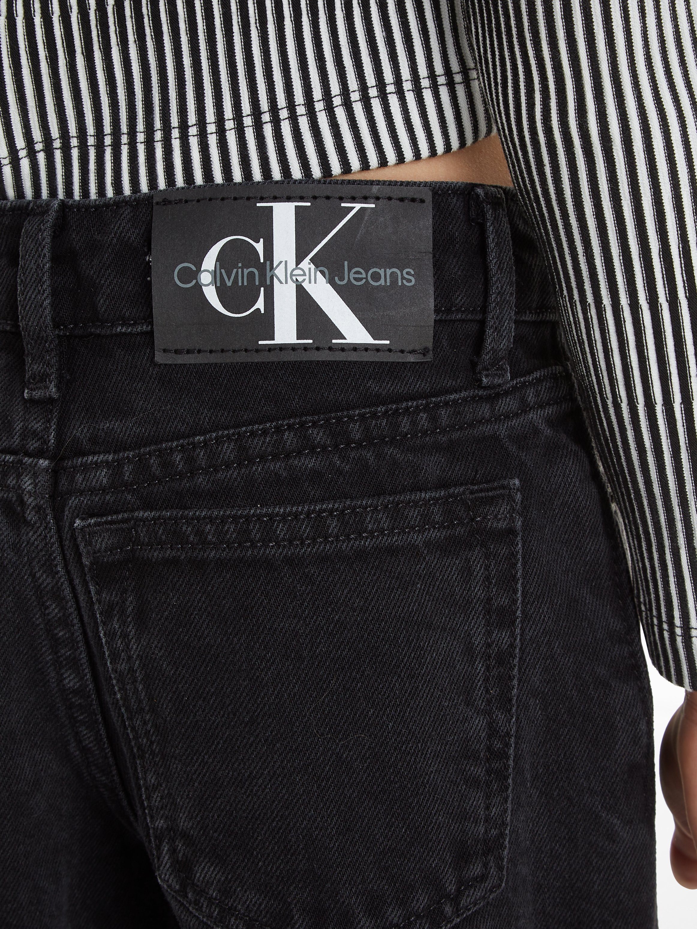 Calvin WIDE BLACK WASHED LEG Jeans Stretch-Jeans Klein