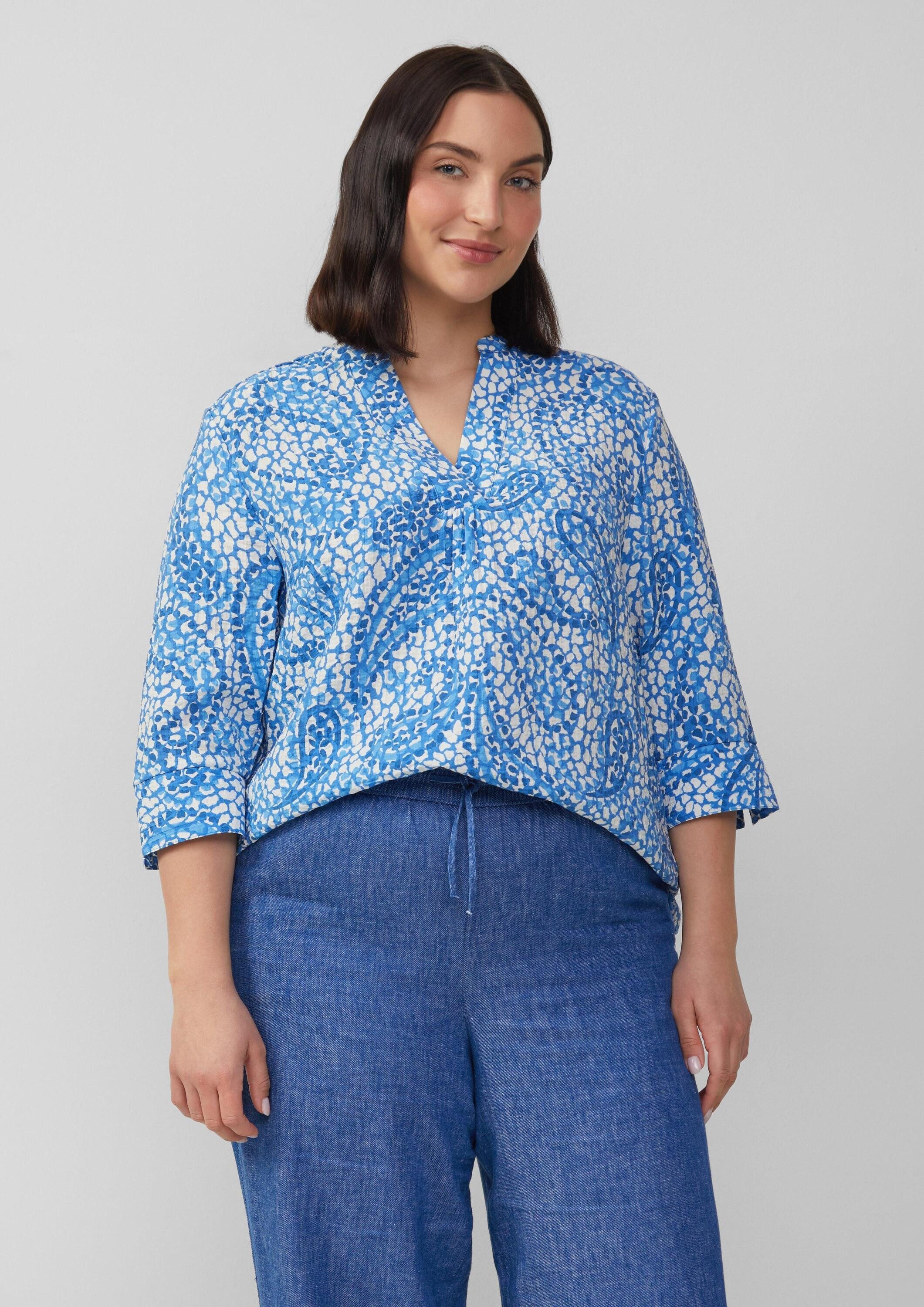 s.Oliver Kurzarmbluse Bluse Strukturierte Tunikabluse mit 3/4-Ärmeln günstig online kaufen
