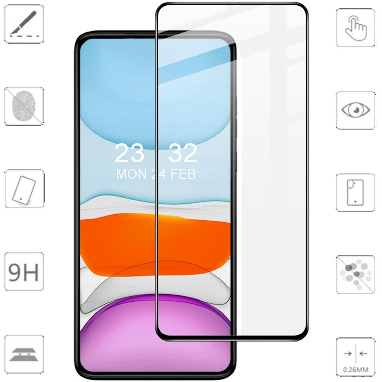 Wigento Handyhülle Für Motorola Moto G84 5G 1x 3D Premium 0,3mm LCD H9 Schutz Hart Glas
