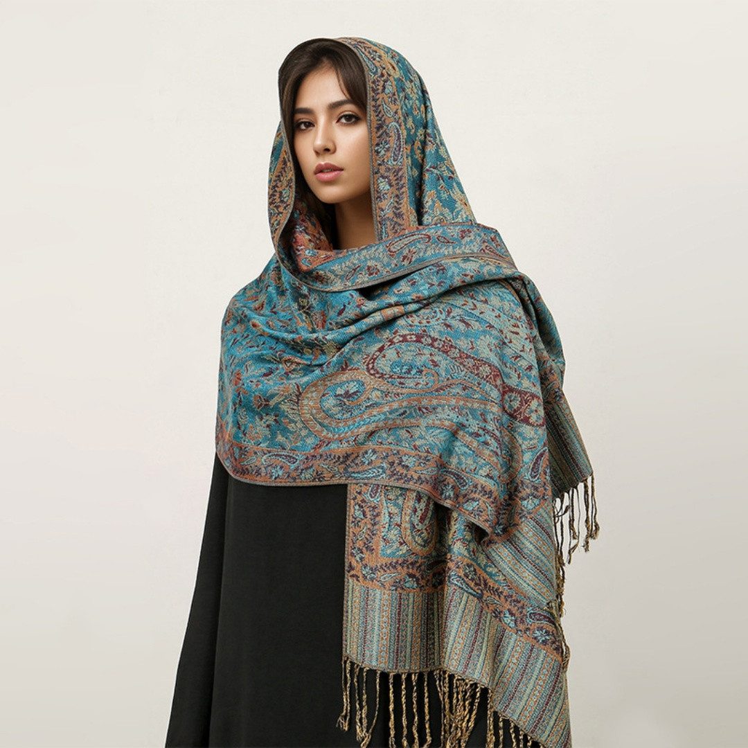 nsihing Modeschal Warmer Schal für Damen, Weiches Tuch in Kaschmir-Optik, Lange, große warme Stola mit Quasten für Herbst und Winter – Bild 2 von 2