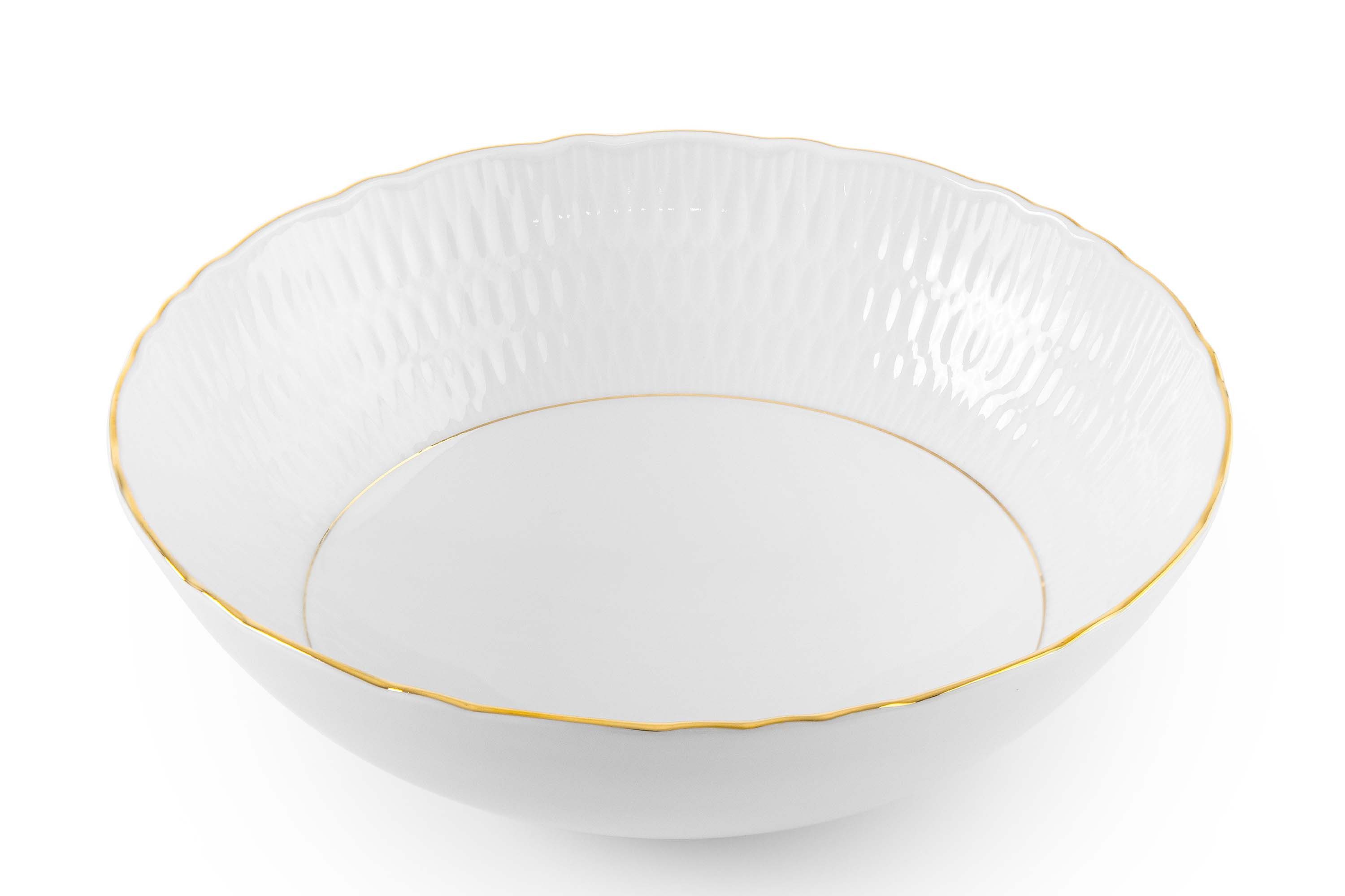 KONSIMO® Schüssel CMIELOW SOFIA Salatschüssel-Set, Servierschale, elegante Verzierung, Porzellan, Hochwertiges Premium-Porzellan, in zwei Größen, handgefertigt