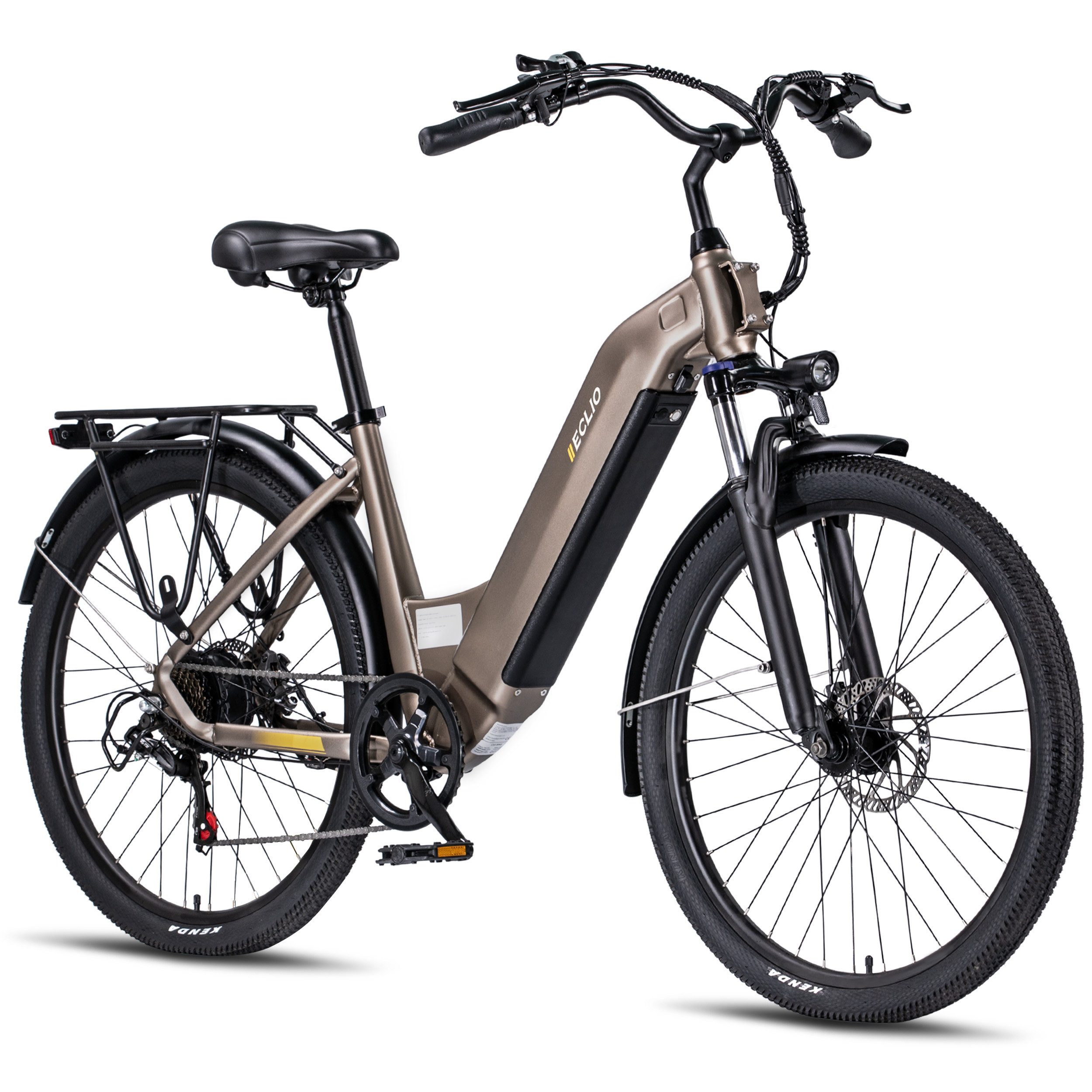 Vankel E-Bike Trekkingrad e bike für herren 26 zoll 18.2AH 36V 655WH damen 120km Elektrofahrrad, Kettenschaltung, Heckmotor, 655 Wh, (Beleuchtungsset mit Batterieladegerät, Batterieschlüssel, Werkzeug), Komfortables Stadtrad mit Scheibenbremsen & 26" Bereifung für Pendler