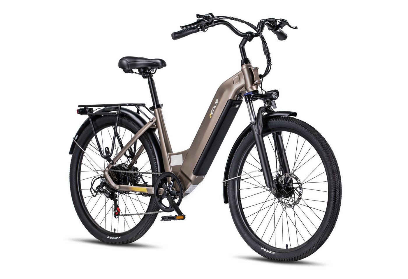 Vankel E-Bike Cityrad e bike für herren 26 zoll 18.2AH 36V 655WH damen 120km Elektrofahrrad, Kettenschaltung, Heckmotor, 655 Wh, (Beleuchtungsset mit Batterieladegerät, Batterieschlüssel, Werkzeug), Komfortables Stadtrad mit Scheibenbremsen & 26" Bereifun