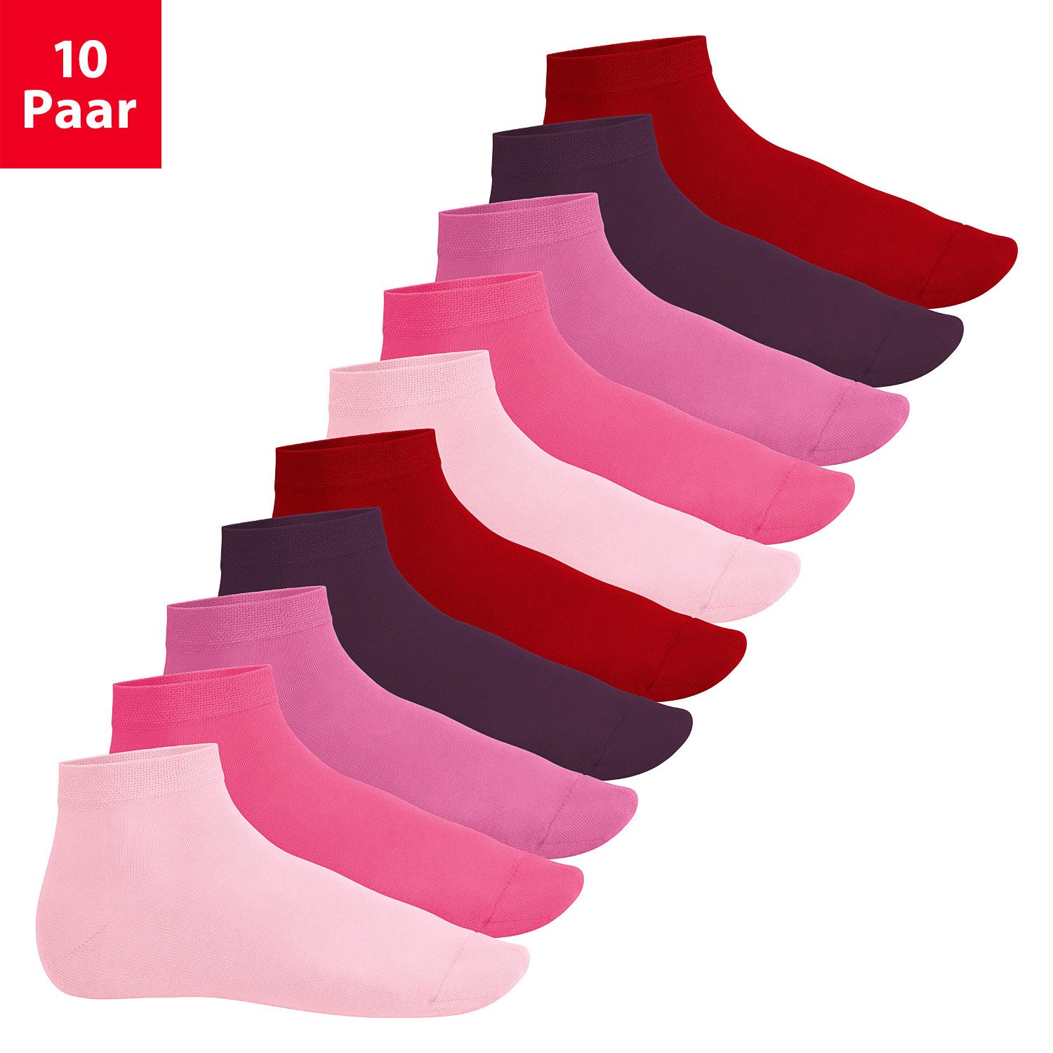 Footstar Kurzsocken EVERYDAY! 10 Paar Quarter Socken Kurzsocken Kurze Baumwoll Socken
