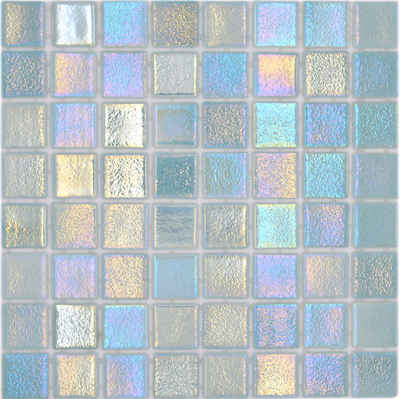 Mosani Mosaikfliesen Schwimmbadmosaik Poolmosaik Glasmosaik Pastell grün irisierend