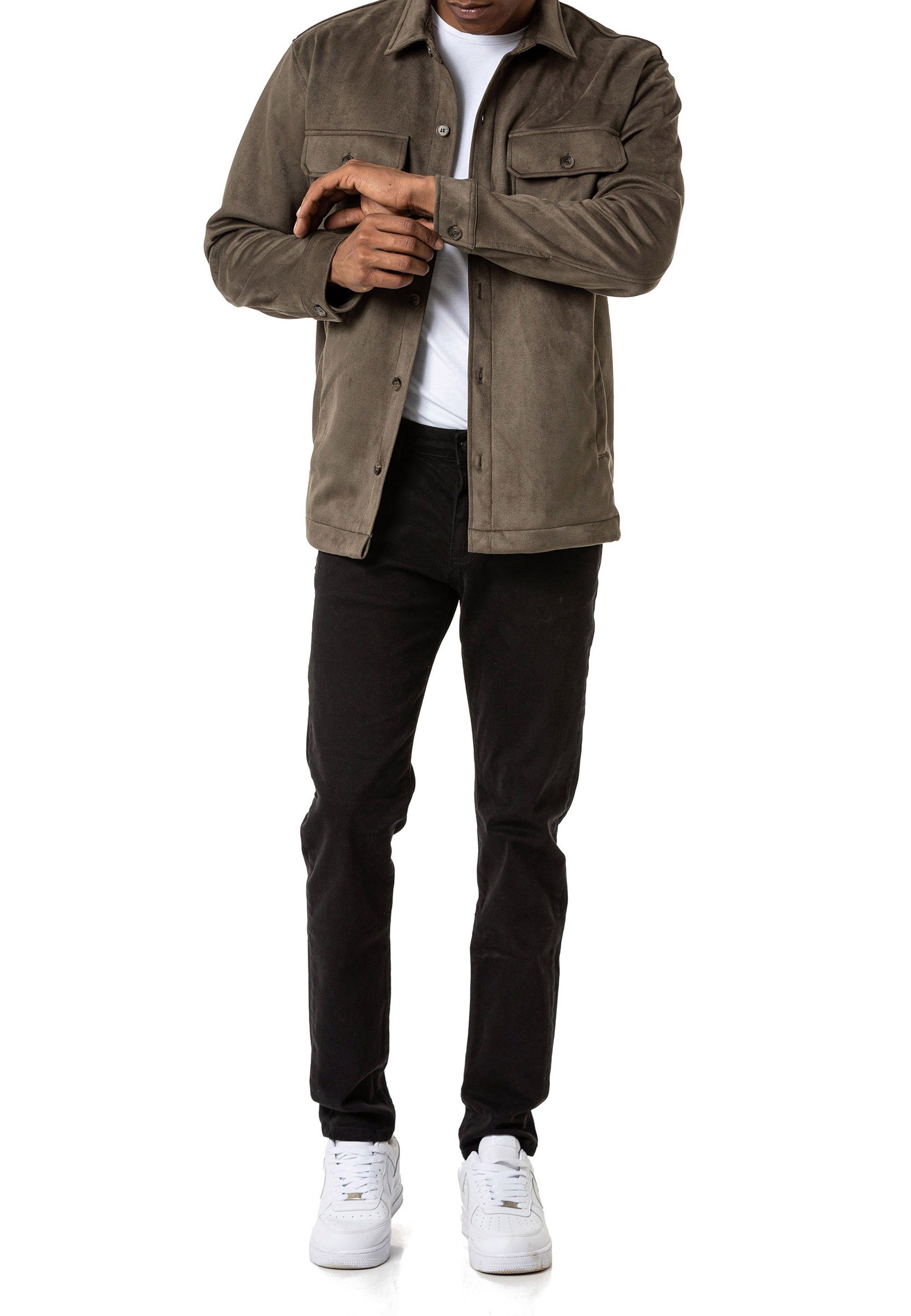 RedBridge Hemdjacke Wildleder-Look mit Brusttaschen Pflegeleicht günstig online kaufen