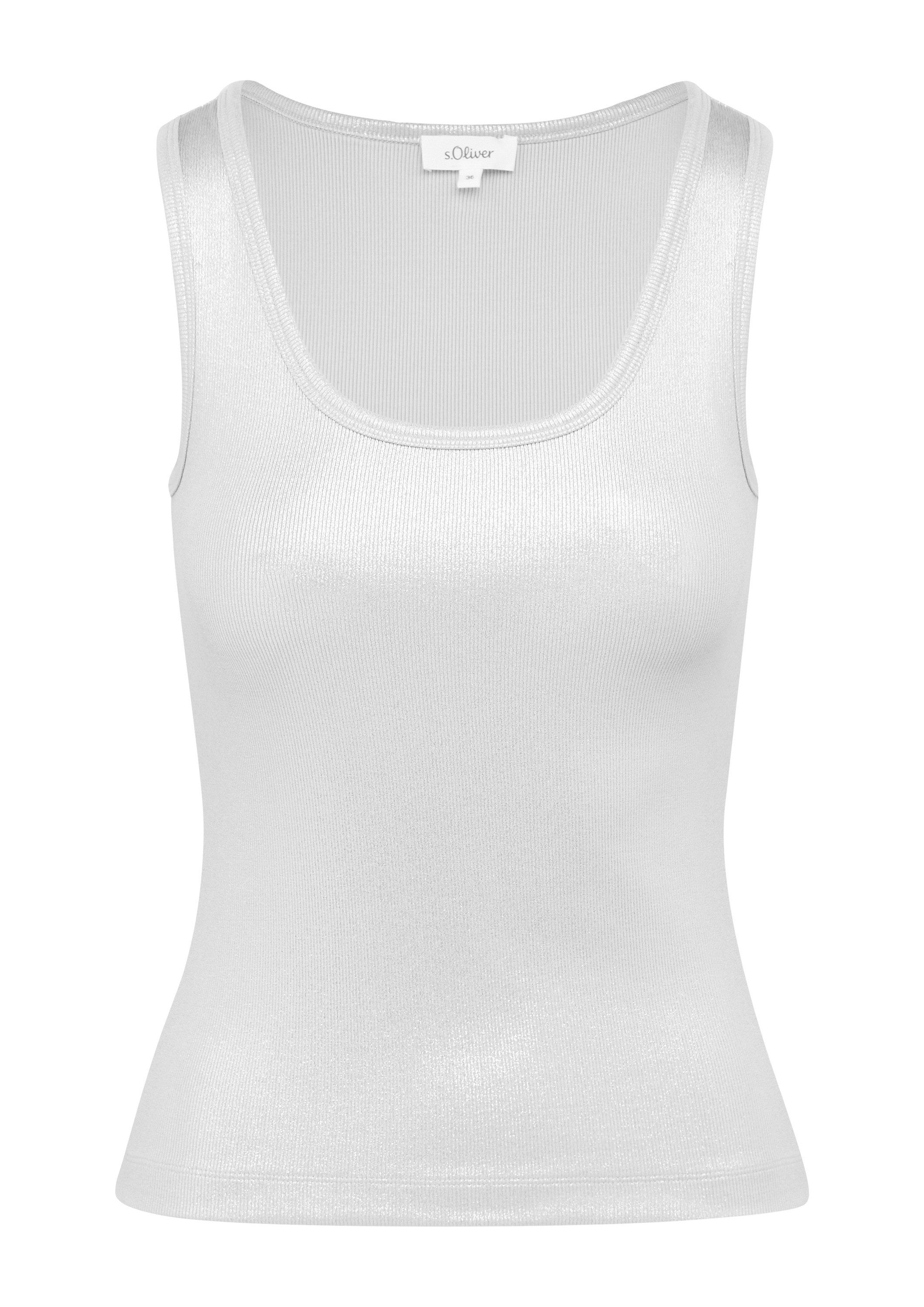 s.Oliver Muscleshirt T-Shirt Top mit Glitzer-Effekt günstig online kaufen