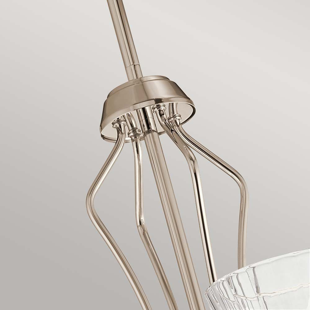 Elstead LIGHTING LED Pendelleuchte, LED-Leuchtmittel fest verbaut, Pendelleuchte Deckenlampe Hängelampe LED Badezimmerlampe IP44 Nickel D