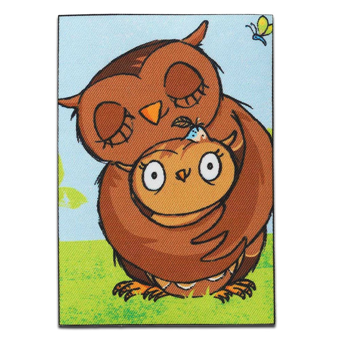 Mono-Quick Aufnäher Bügelbild, Aufbügler, Applikationen, Patches, Flicken, zum aufbügeln, Polyester, Kleine Eule mit Mama - Größe: 8,5 x 6 cm
