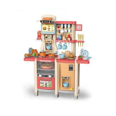 Coemo Spielküche Kunststoff, Kinderküche "Susi" Herd mit glühendem Licht, Sound 65 tlg. Zubehör