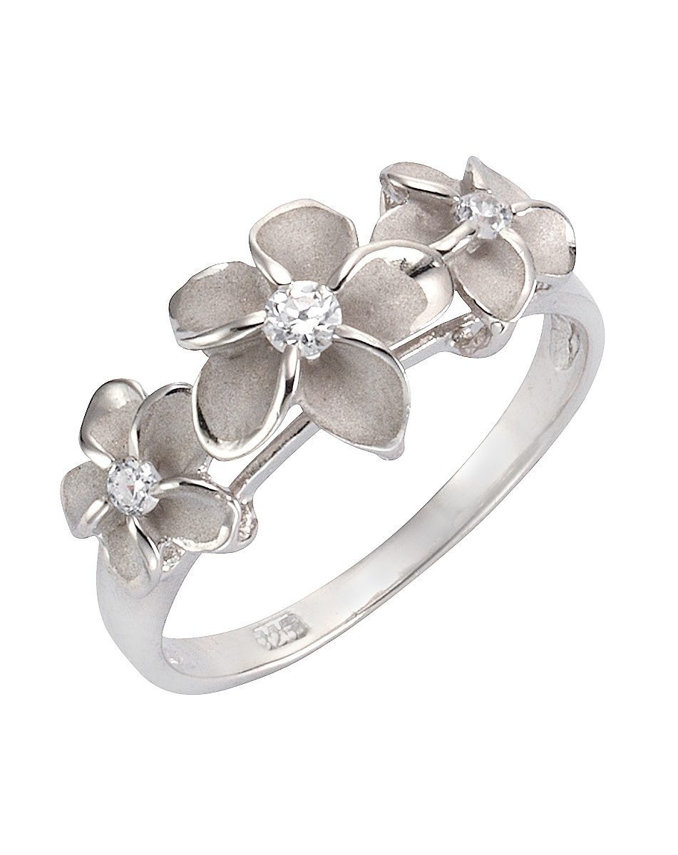 Firetti Fingerring Schmuck Geschenk Silber 925 Silberring Blume/Blüte, mit Zirkonia (synth)