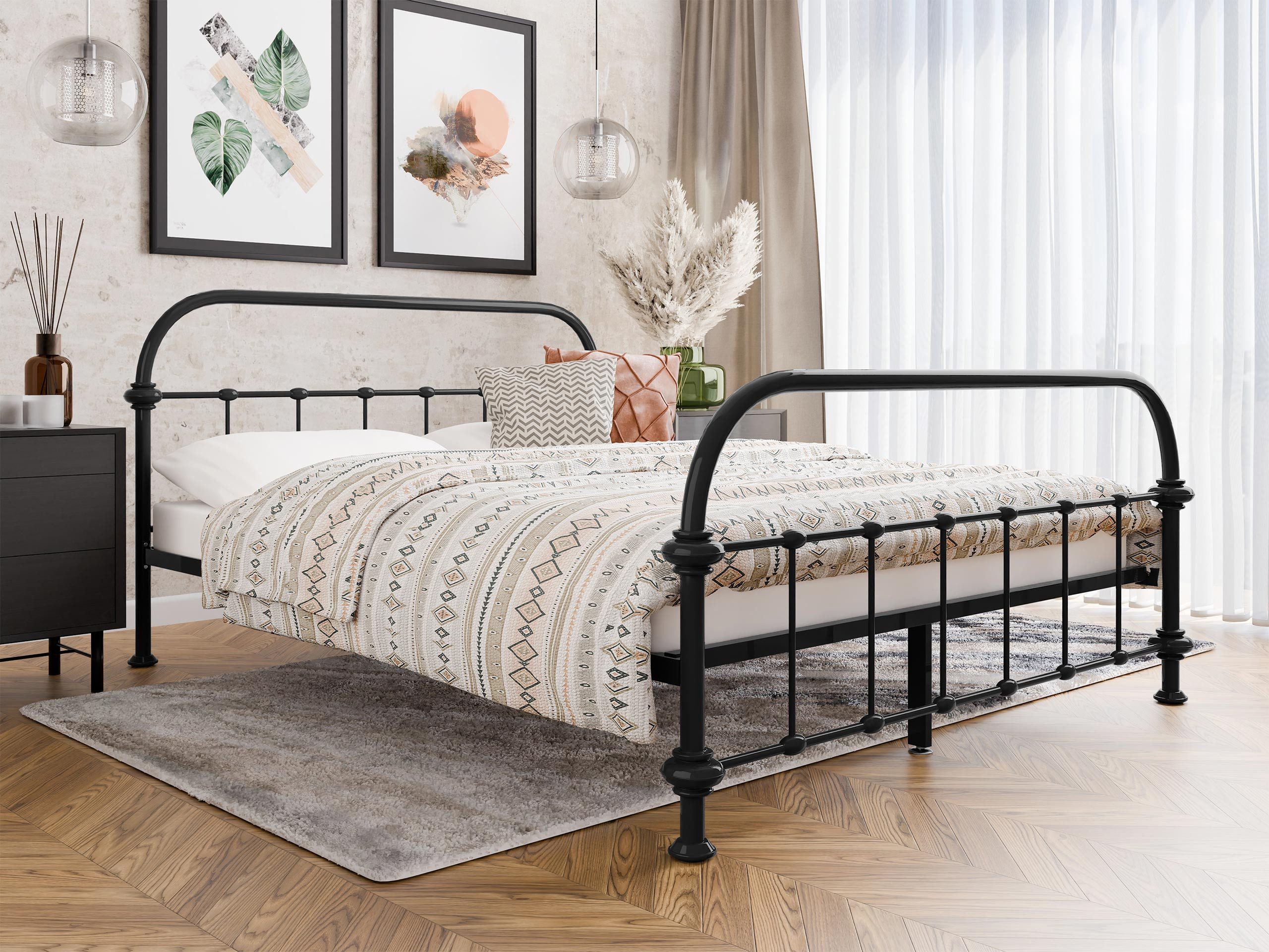 MIRJAN24 Metallbett Derozi (mit Lattenrost aus Buchenholz), 120/140/160x200 günstig online kaufen