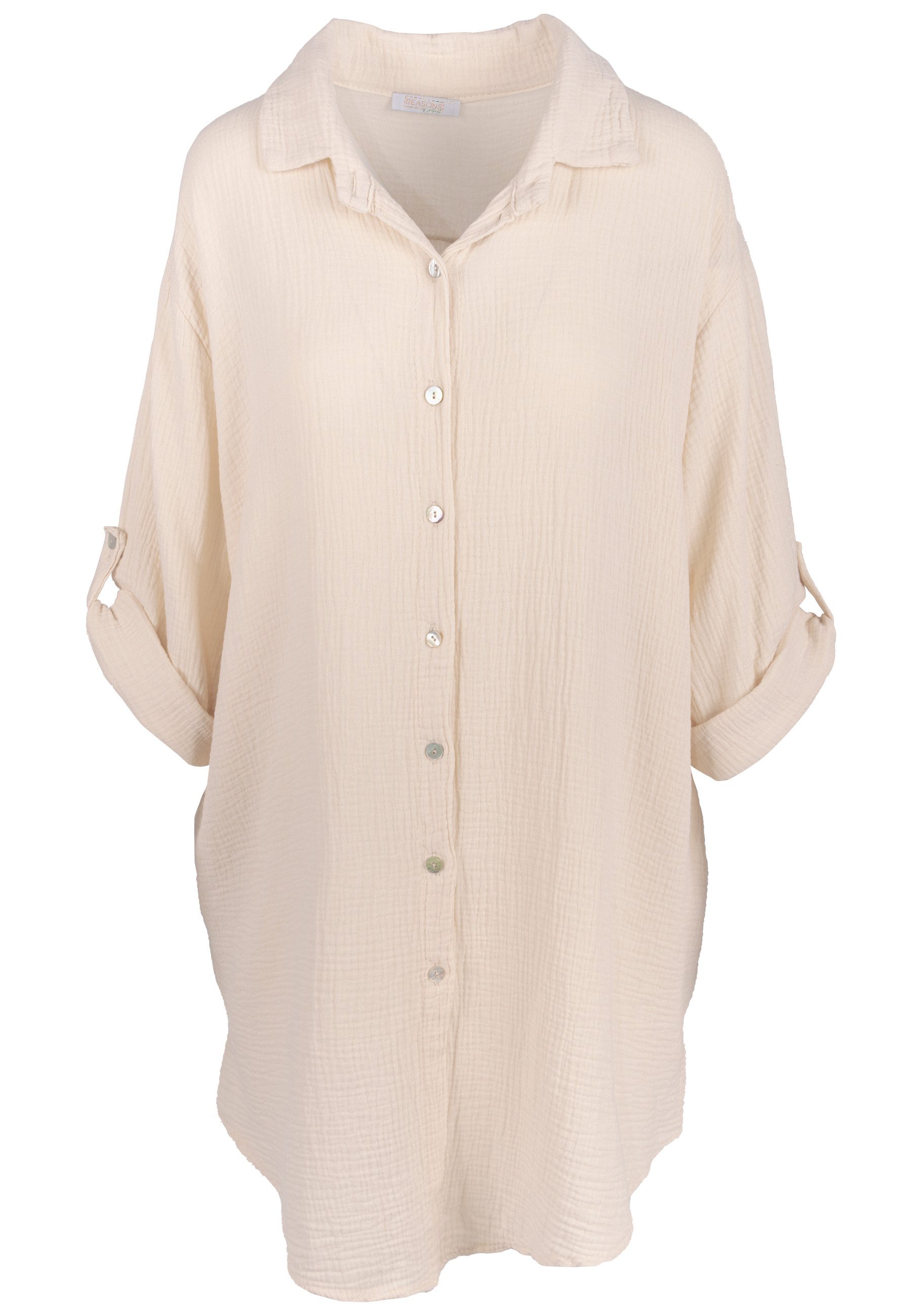 Seasons of April Hemdbluse Oversized Musselinbluse günstig online kaufen
