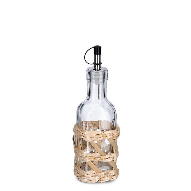 Zeller Present Wäschekorb Essig-/Ölflasche „Boho, 190 ml, Glas, 160 ml, ca. Ø 6,2 x 19,5 cm