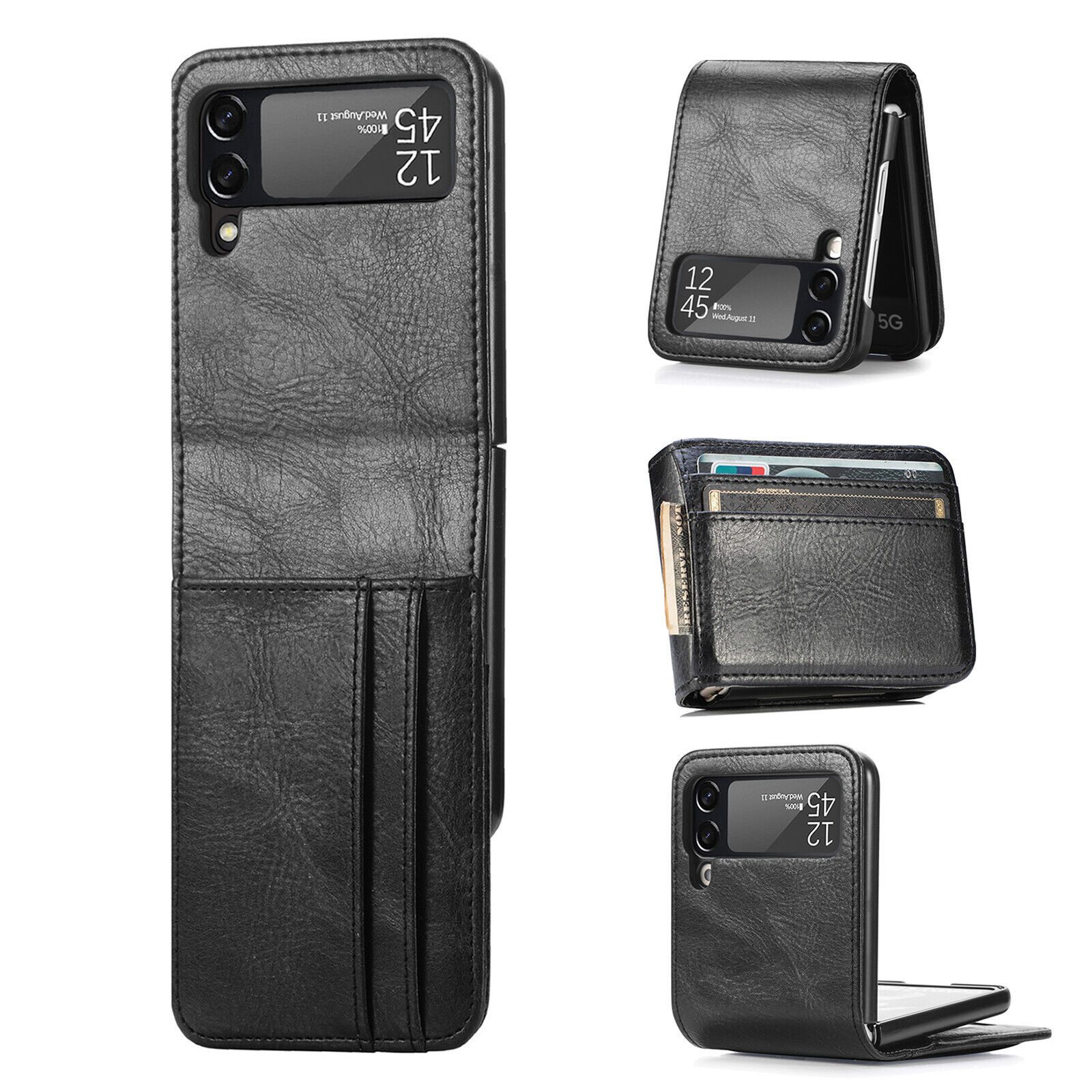 betterfon Handyhülle Handytasche für Samsung Galaxy Z Flip 4 5G Klapphülle Schwarz