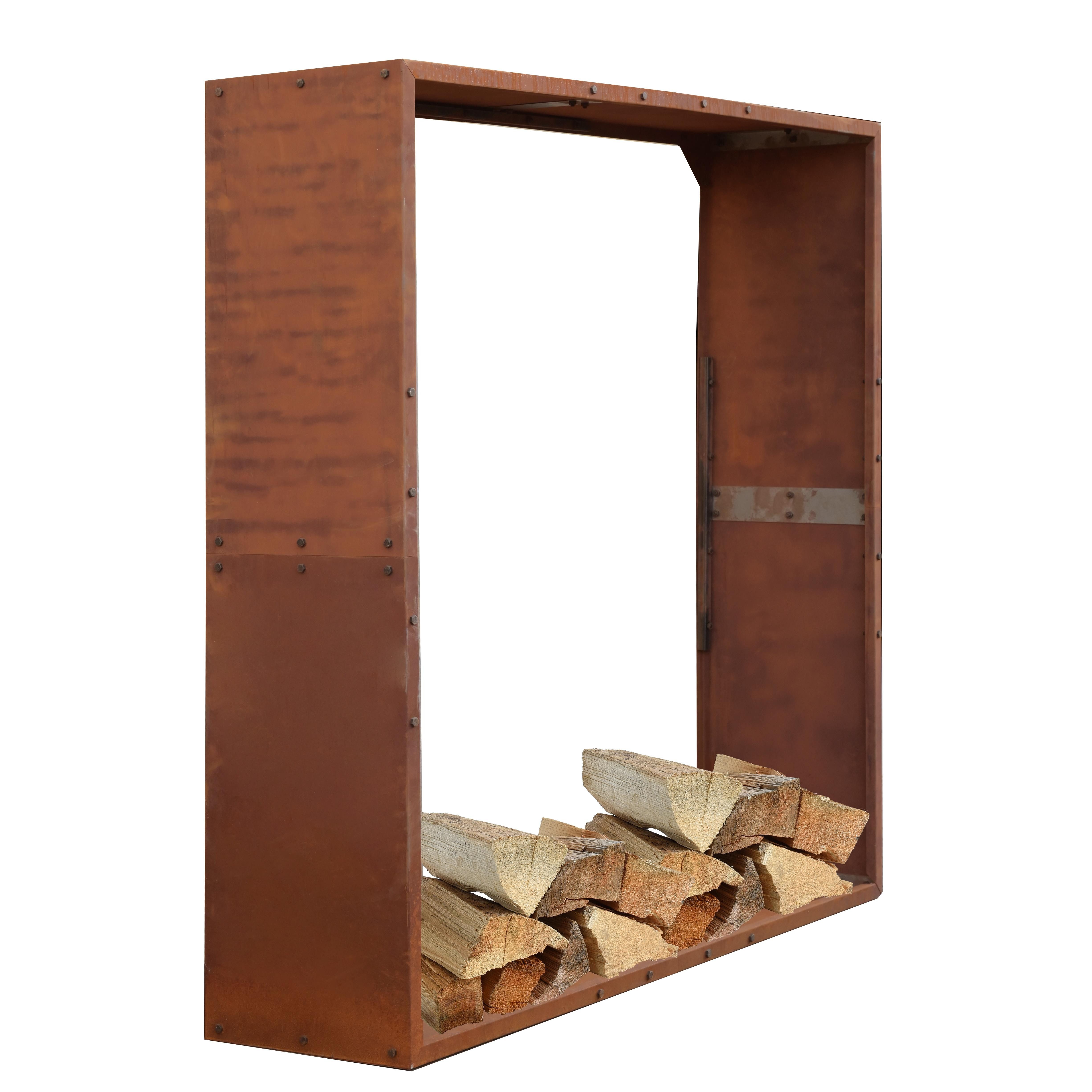 ESTEXO Regal Cortenstahl Sichtschutzwand Brennholzregal 150x150x38 cm Rost günstig online kaufen