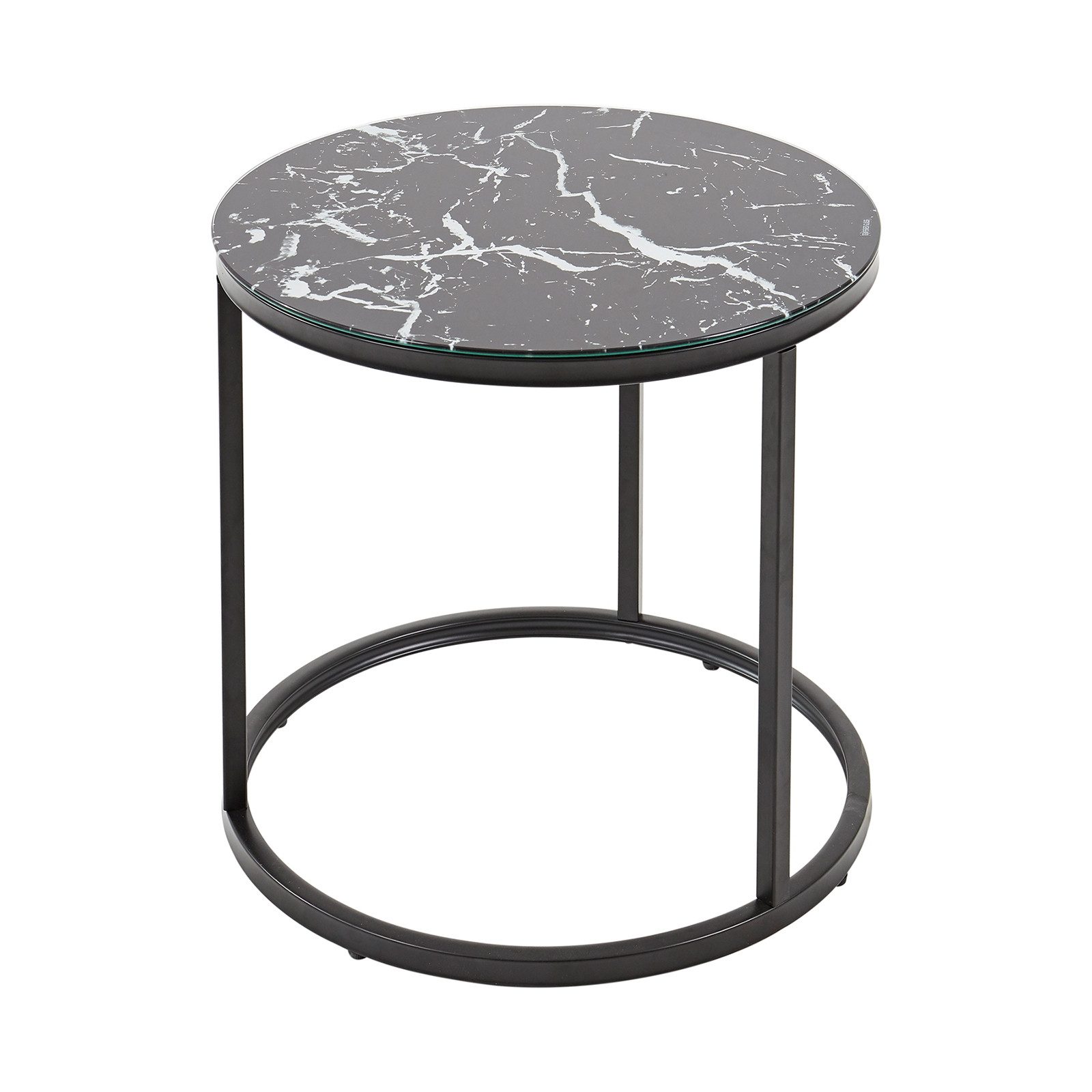 HTI-Living Beistelltisch Beistelltisch rund, Marmorlook schwarz Farum (Stück, 1-St., 1 Beistelltisch), Ablagetisch rund Marmortisch Nachttisch Blumenhocker