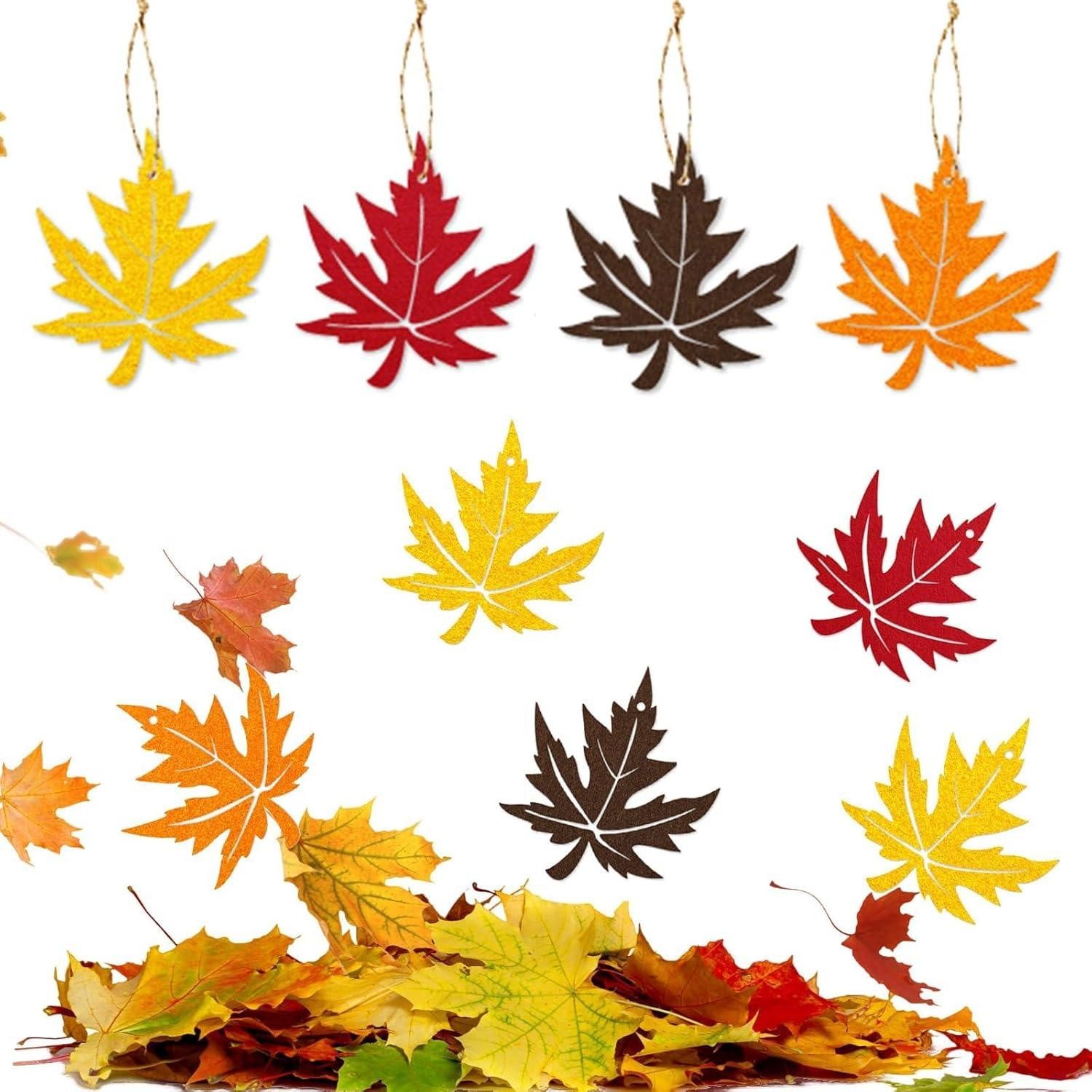 Hängedekoration Anhänger Ahornblatt Holz Herbst Dekoration 8er Pack 10x9,5cm