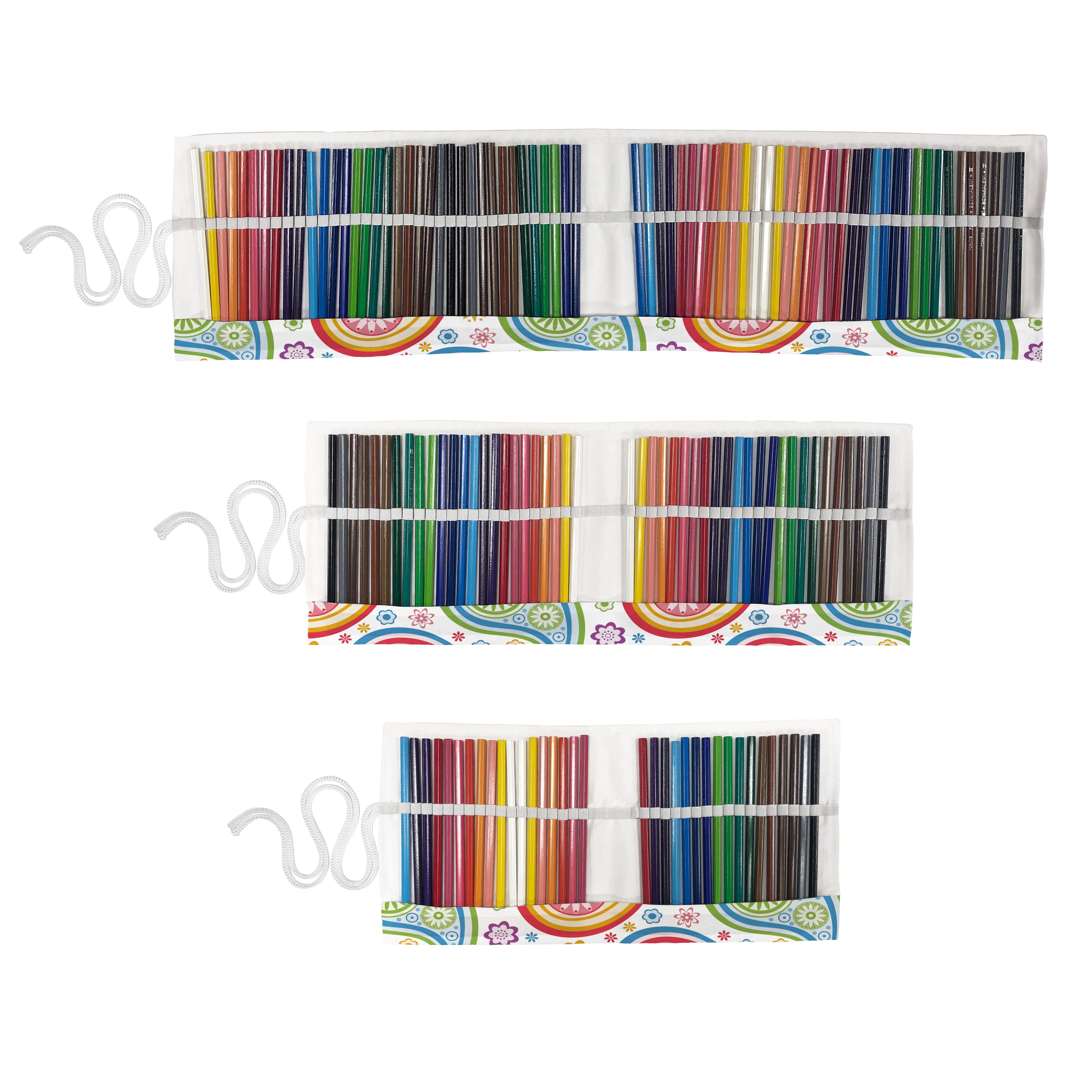 Segeltuch Mehrfarbig Farbige Federmäppchen Stiftablage tragbar Muster Organizer, Blume Paisley und Abakuhaus langlebig