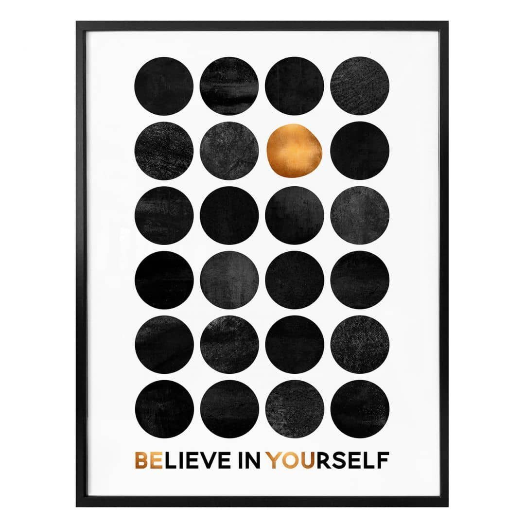 K&L Wall Art Schriftzug Wohnzimmer Art Wandbild Poster Déco Yourself, Fredriksson in Poster modern Believe