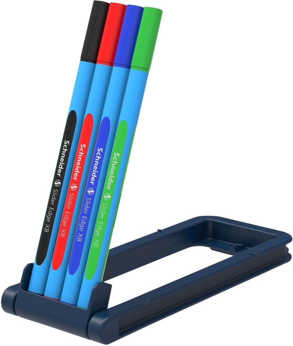 SCHNEIDER Kugelschreiber Kugelschreiber Slider Edge Kappenmodell XB sortiert VE=4 Stück