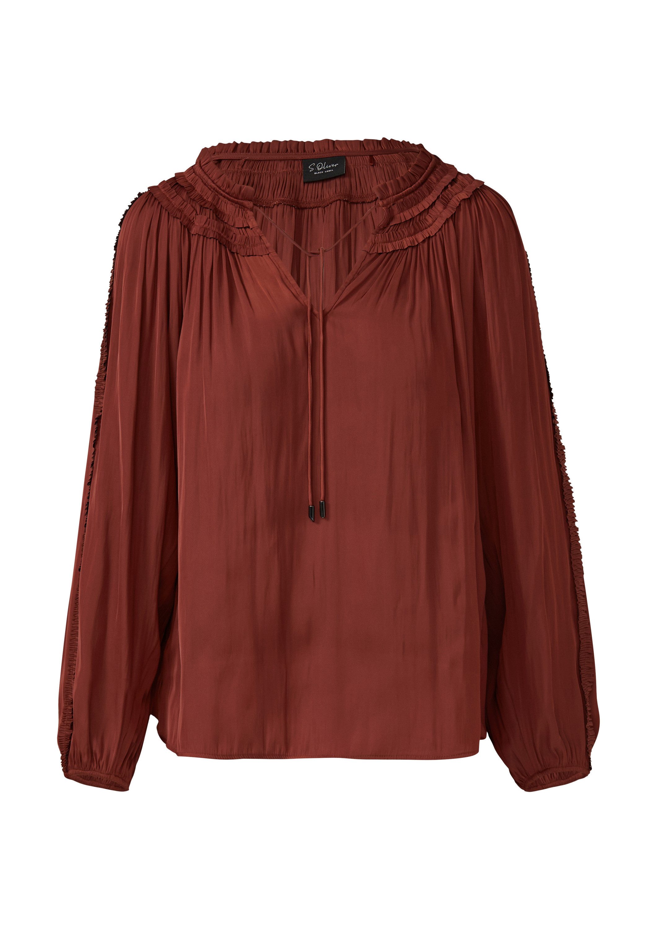 s.Oliver Langarmbluse Bluse Fließende Satinbluse mit günstig online kaufen