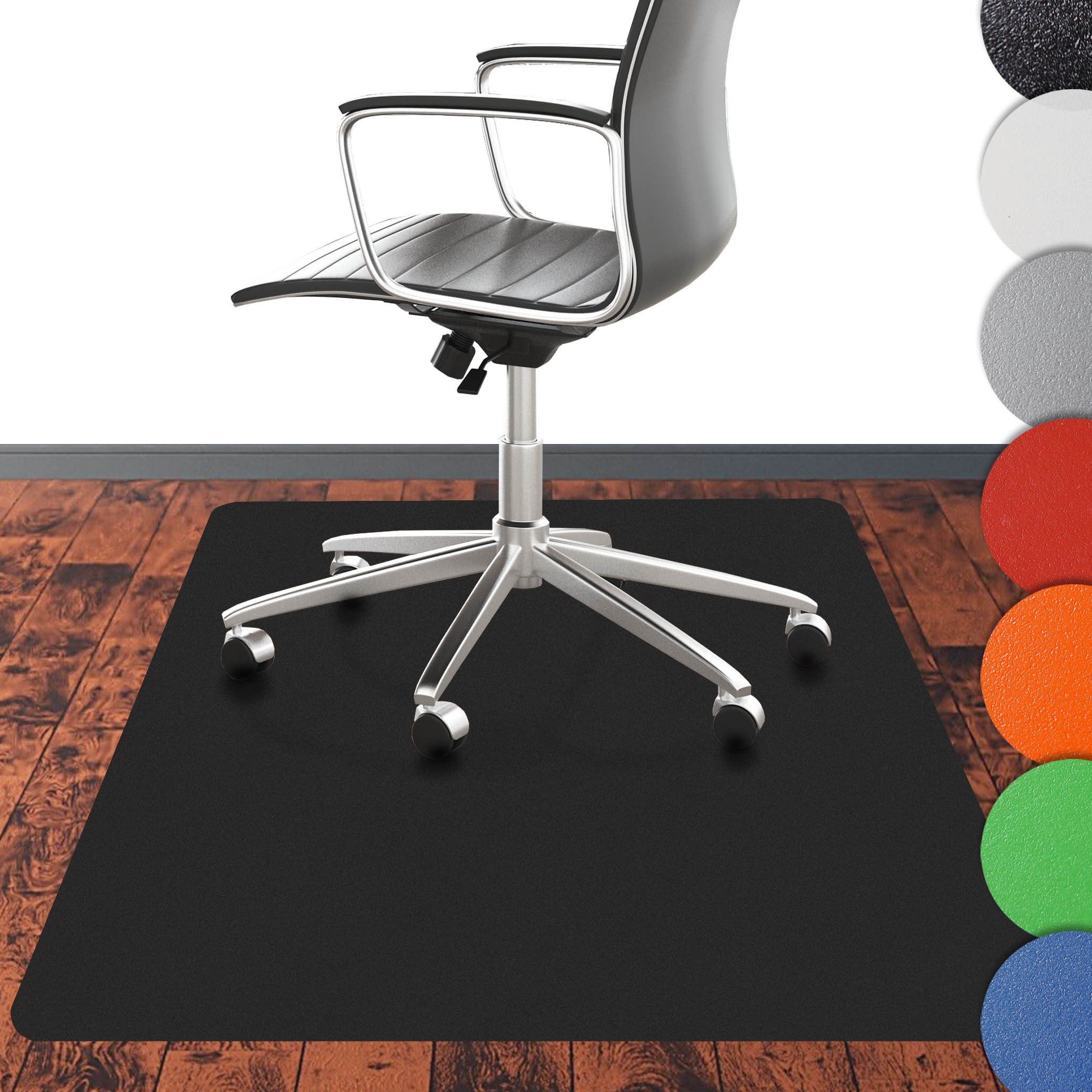 Nova Forma Bodenschutzmatte CHROMA, bunte Stuhlmatte in Trendfarben - Bodenschutz im Büro & Zuhause Schwarz