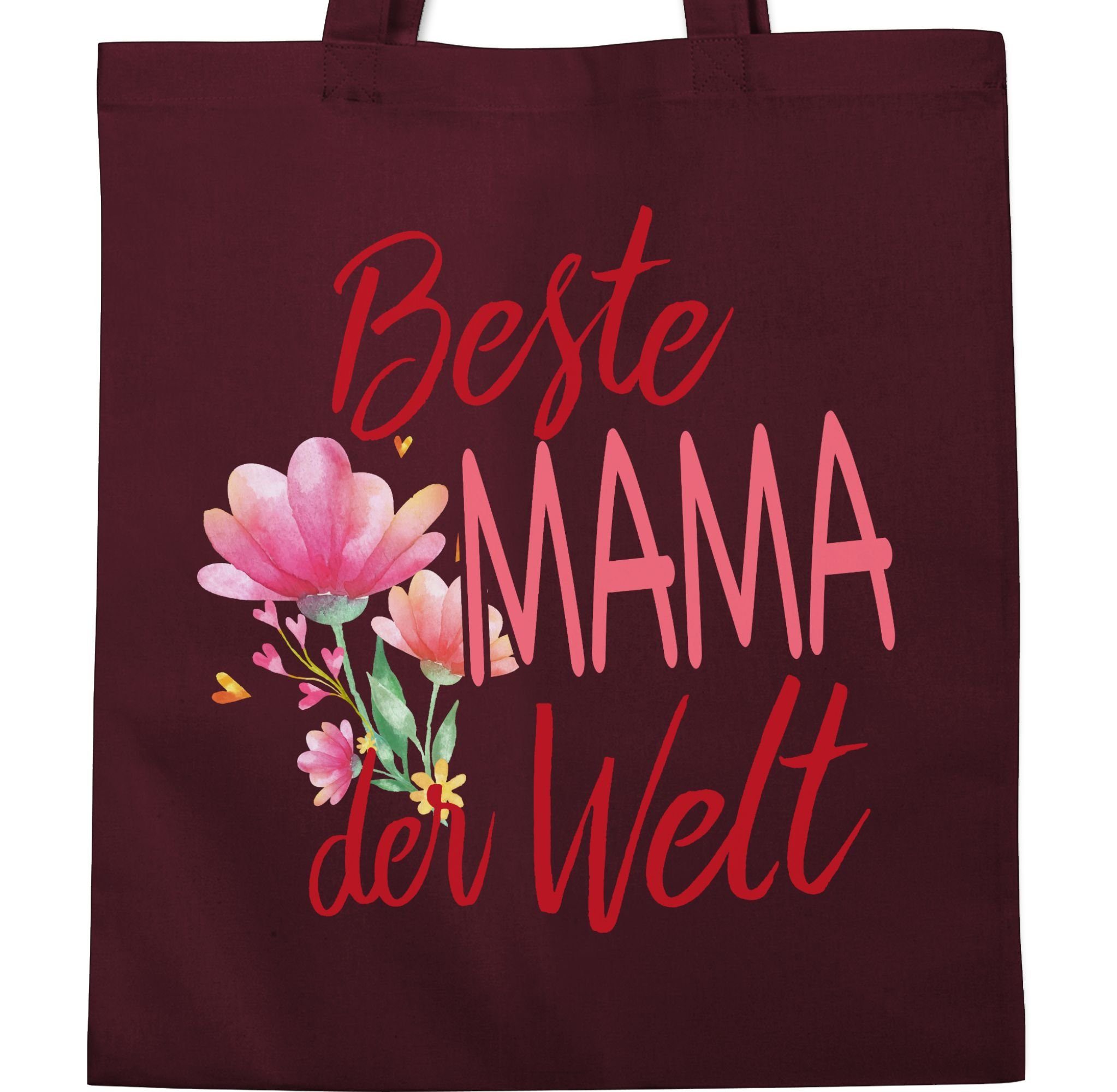 Shirtracer Umhängetasche Beste Mama Bordeauxrot Welt der Geschenk, Muttertagsgeschenk - 1