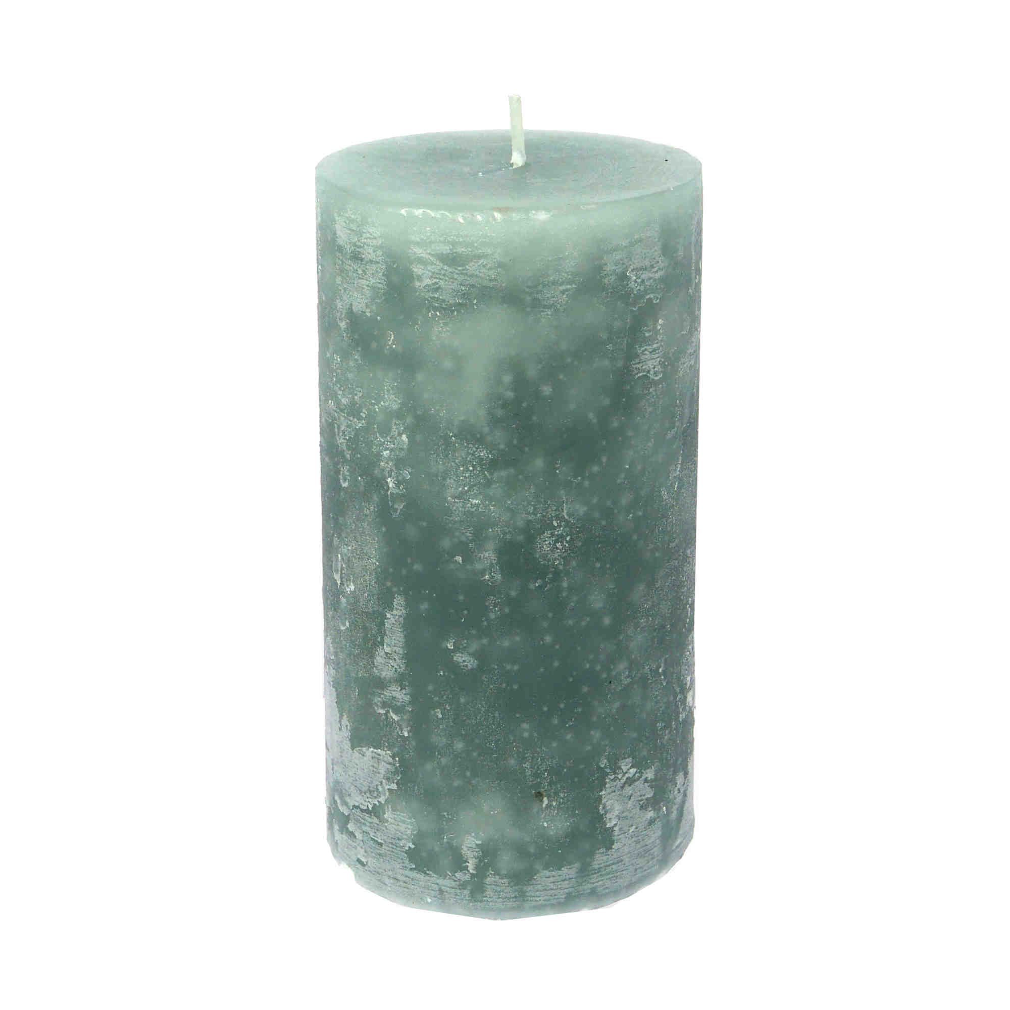 B&S Stumpenkerze Stumpenkerze durchgefärbt 15 x Ø 8 cm mint günstig online kaufen