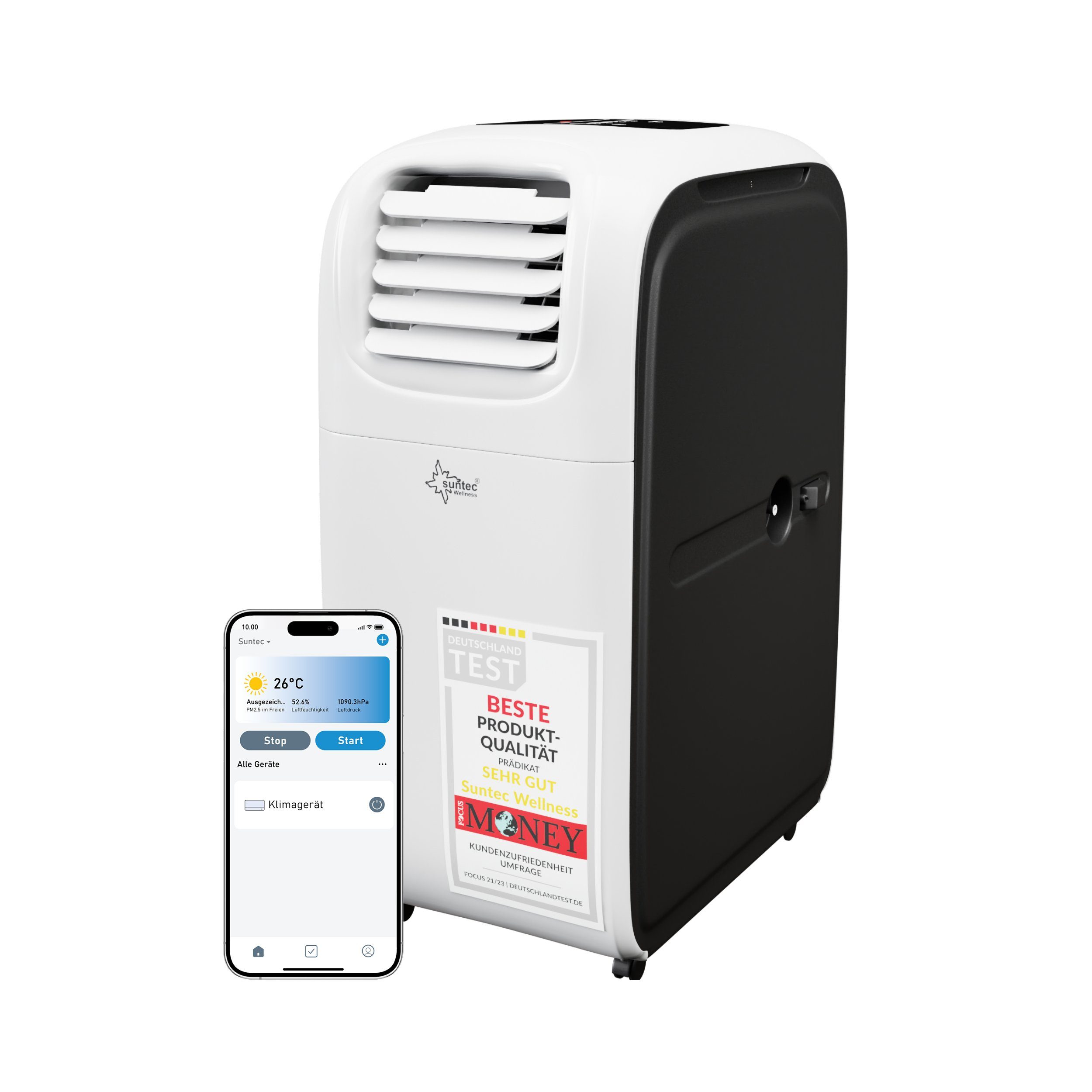 Suntec Wellness Klimagerät Transform 14.000 Eco R290 APP, 6-in-1 Mobile  Klimaanlage, ganzjährig nutzen, für bis zu 160 m³, Timer