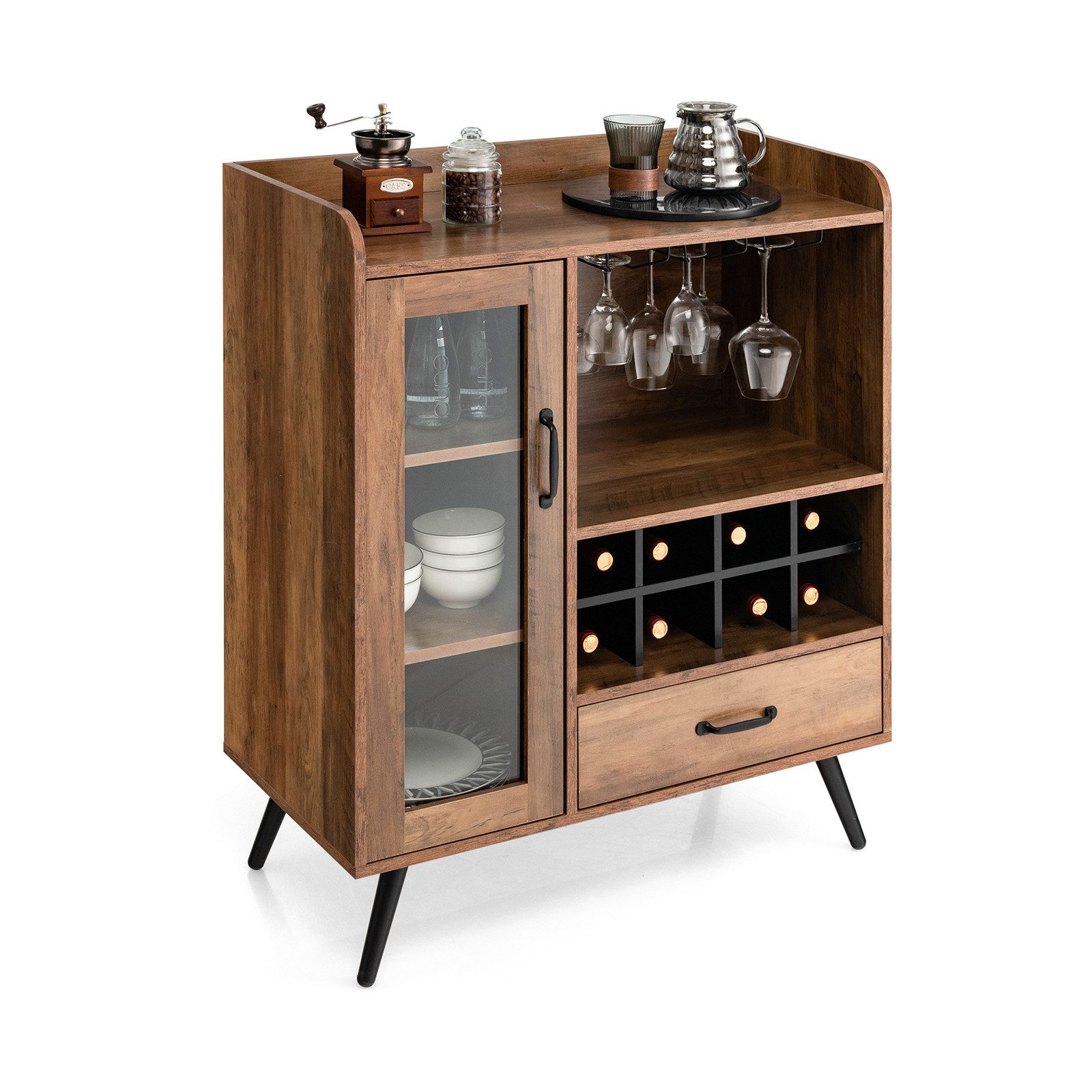 COSTWAY Weinschrank Barschrank mit 8 Flaschenregalen, günstig online kaufen