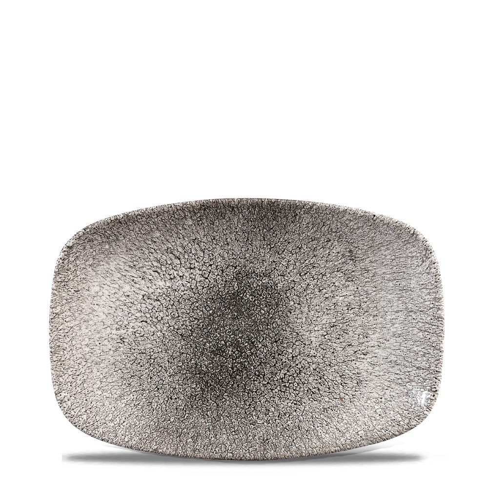 Teller Super Vitrified Studio Prints Raku Quartz Black Chefs Oblong