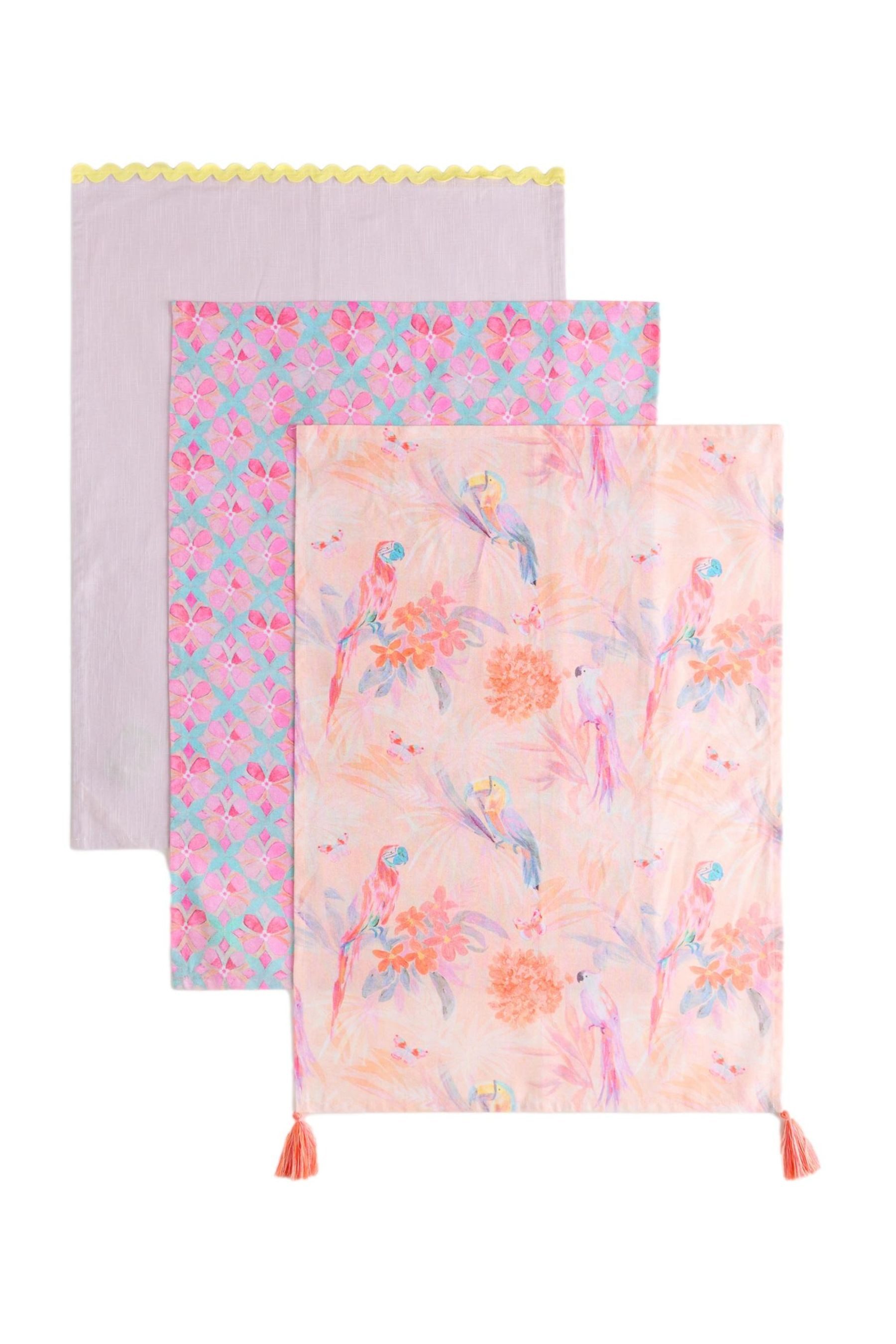 Next Geschirrtuch Geschirrtücher mit Blumen-Print, 3er-Set, (3-tlg)