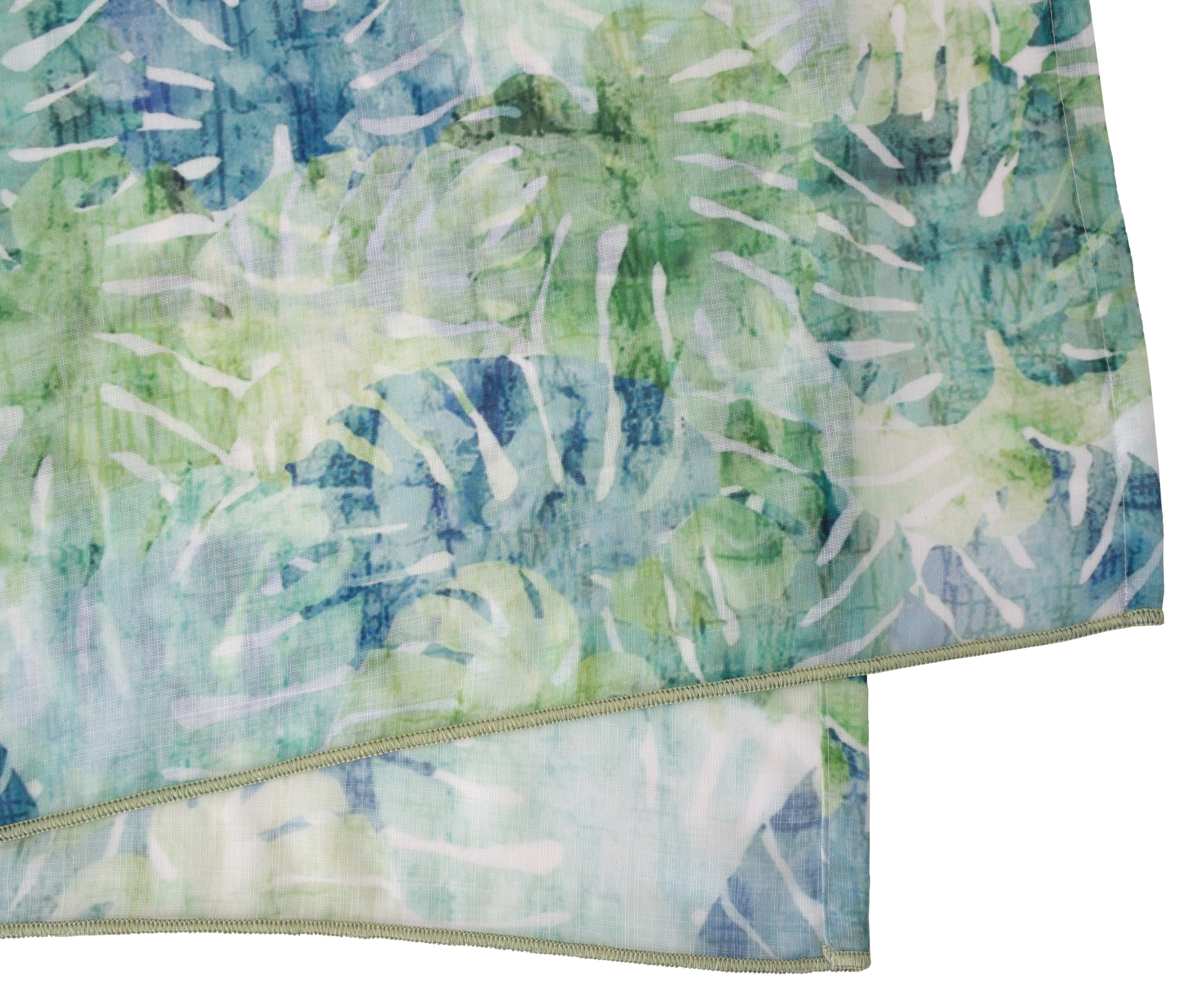 VHG, Kräuselband St), grün Digitaldruck, Vorhang (1 Farbverlauf, halbtransparent, Aquarell Zara,