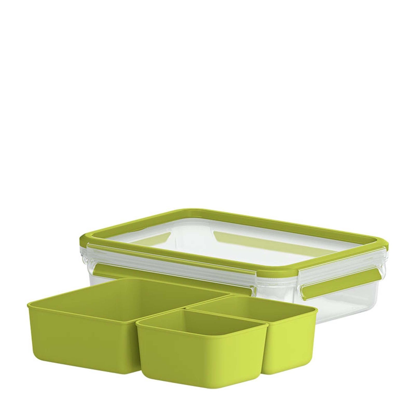 Emsa Frischhaltedose Snackbox mit 3 Einsätzen Clip + go, Kunststoff, (1-tlg)