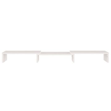 furnicato Weiß 80x24x10,5 cm Massivholz Kiefer Monitorständer, (1-tlg)