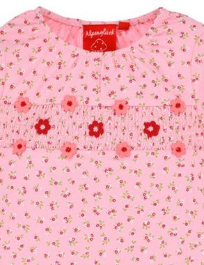 BONDI Langarmshirt "Blümchen" mit Herz 86554 - Rosa Rot, Baby Mädchen Kindermode