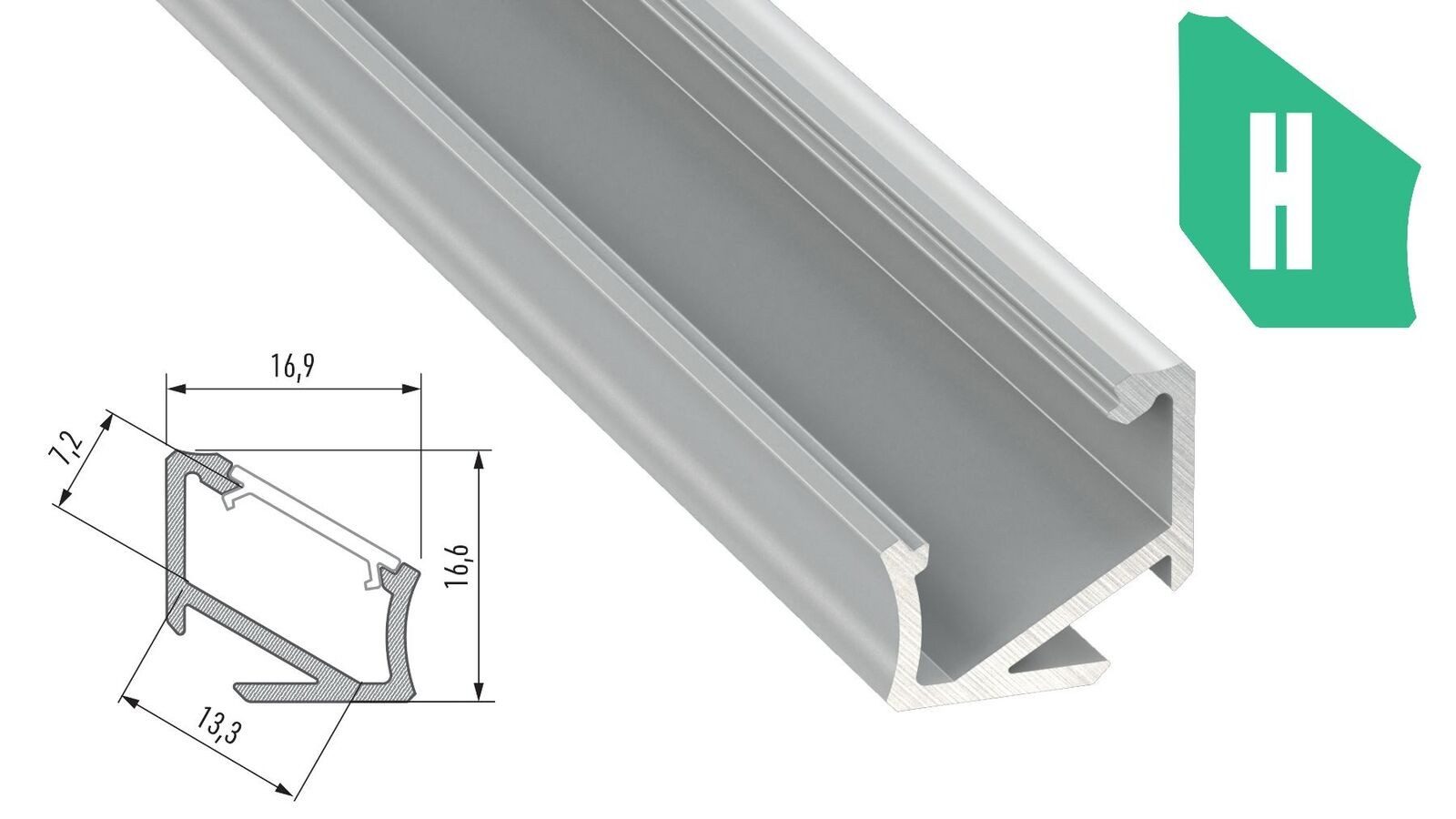 COFI 1453 Rahmenprofil LED Aluminium Profil günstig online kaufen