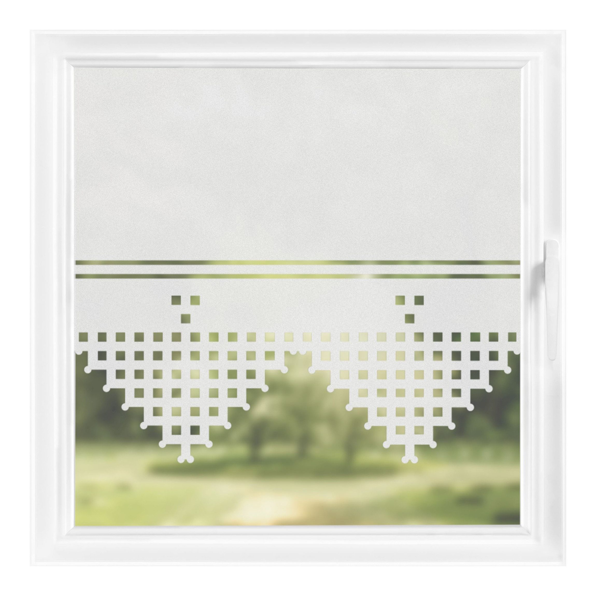 Bilderdepot24 Fensterfolie statisch haftend Motiv Fensterdeko Geklöppelt Muster, blickdicht, Innen Fenster Tür Balkontür Küche Badezimmer Wohnzimmer Schlafzimmer