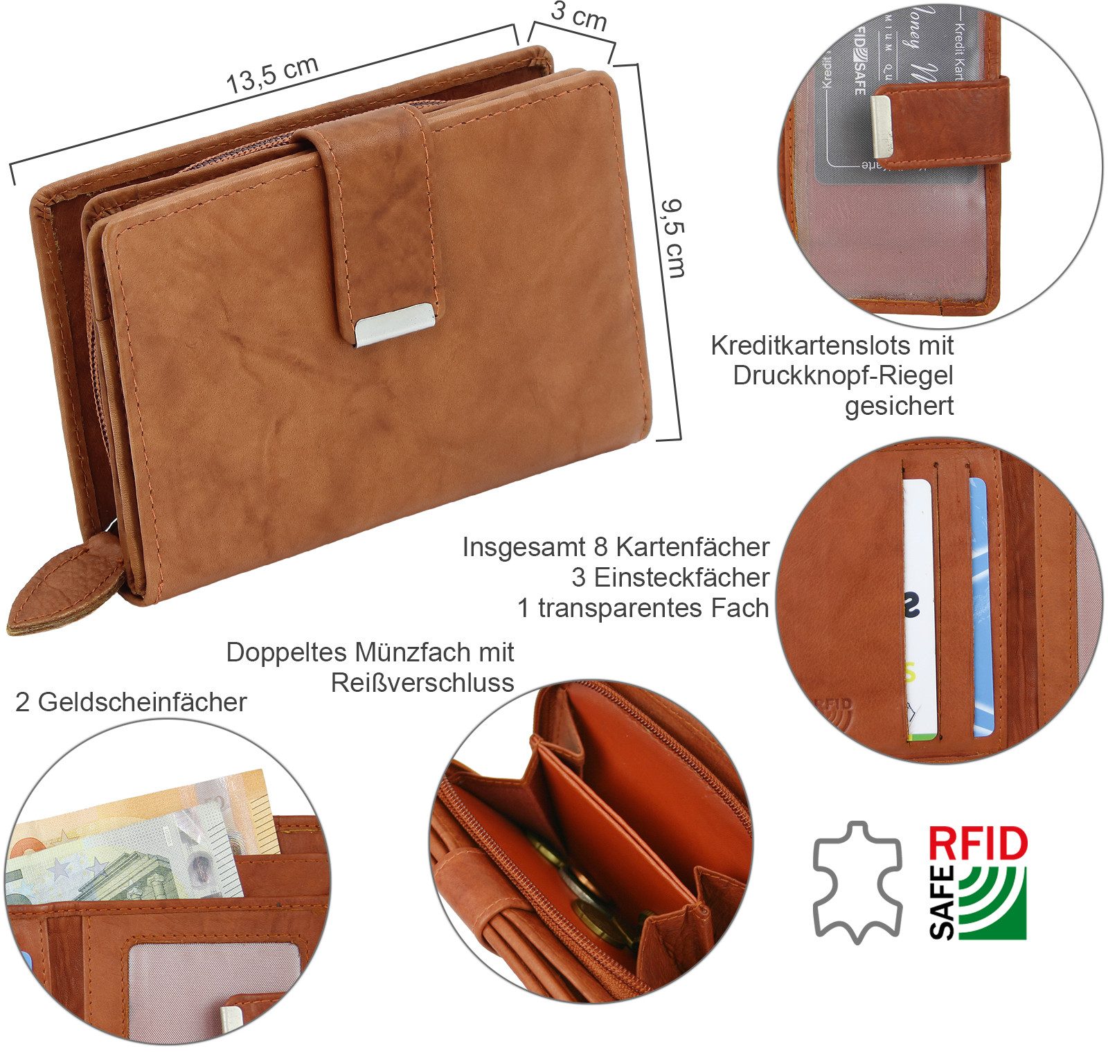 Money Maker Geldbörse Damen Leder Portmonee günstig online kaufen