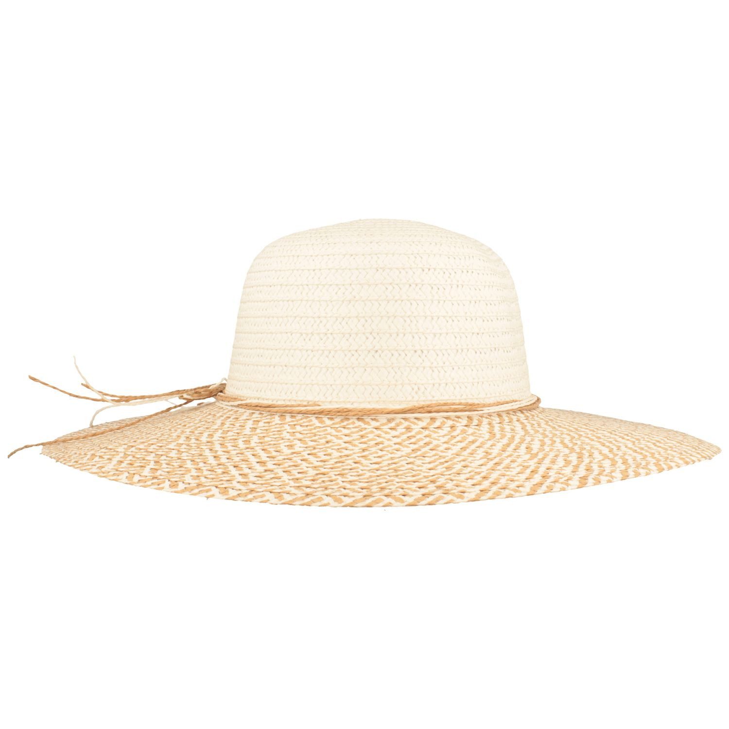 Breiter Strohhut riesige Damen Glocke mit zweifarbiger Strohgarnitur günstig online kaufen