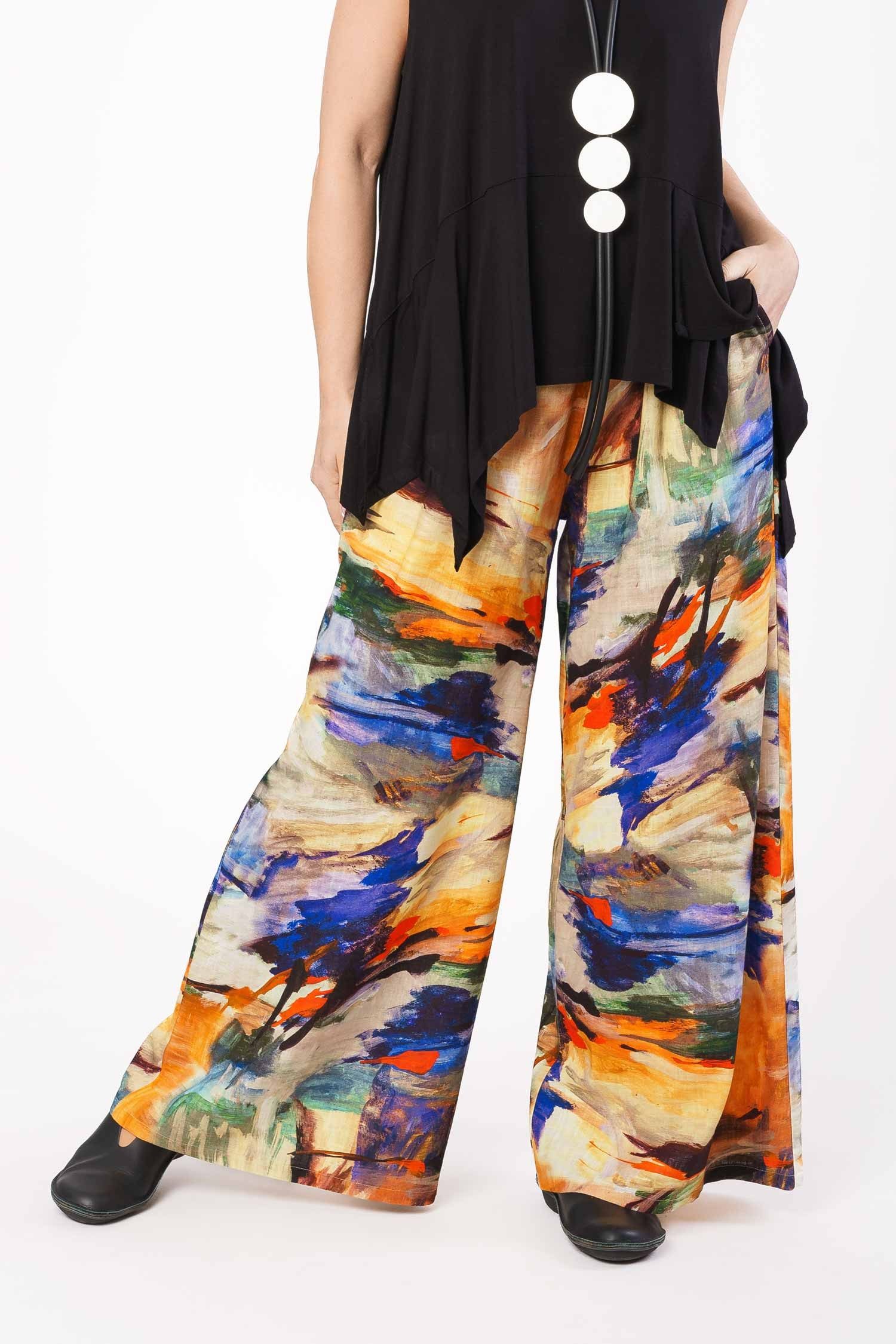 Leinenhose Cusanus Hose im Marlene Stil aus Leinen und Viskose